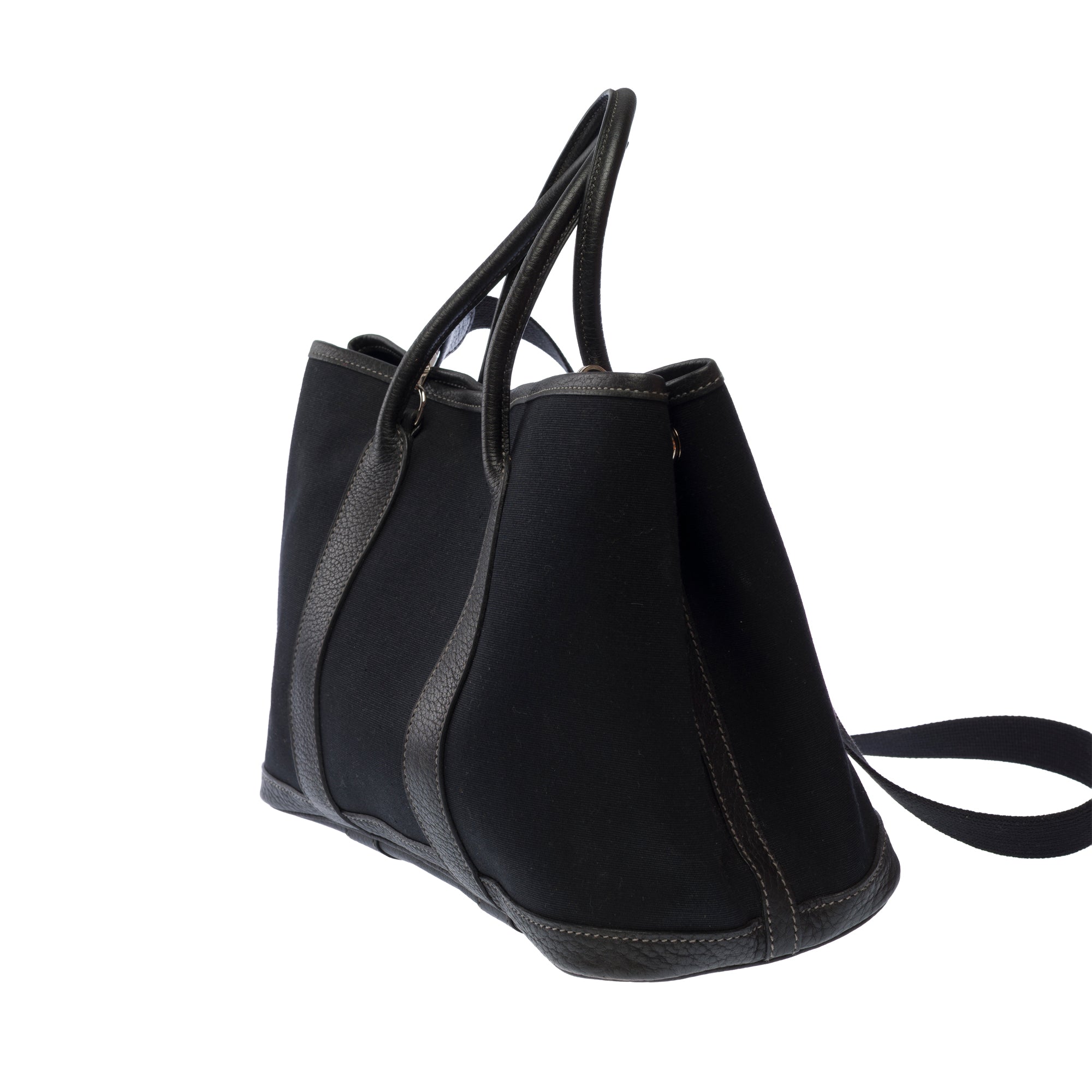 Sac HERMES Garden Party en Toile Noir - 103608