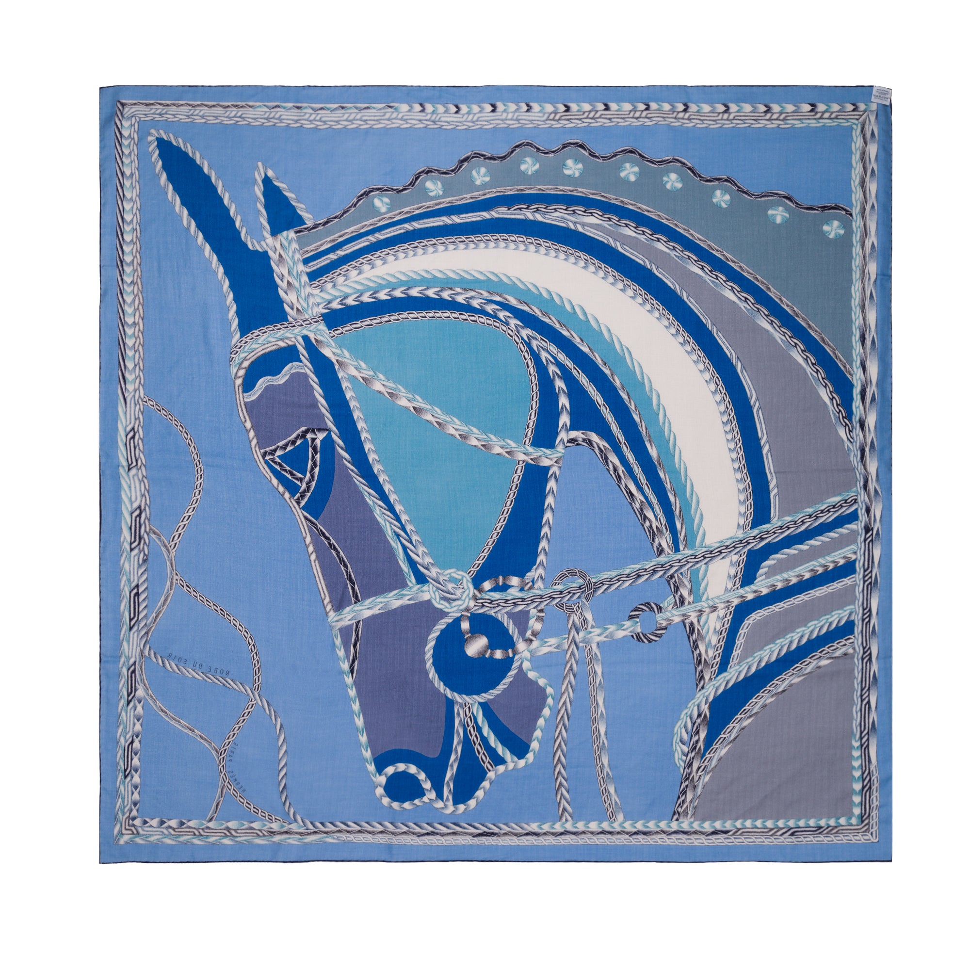 Accessoire HERMES Chale 140 en Cachemire Bleu - 103606