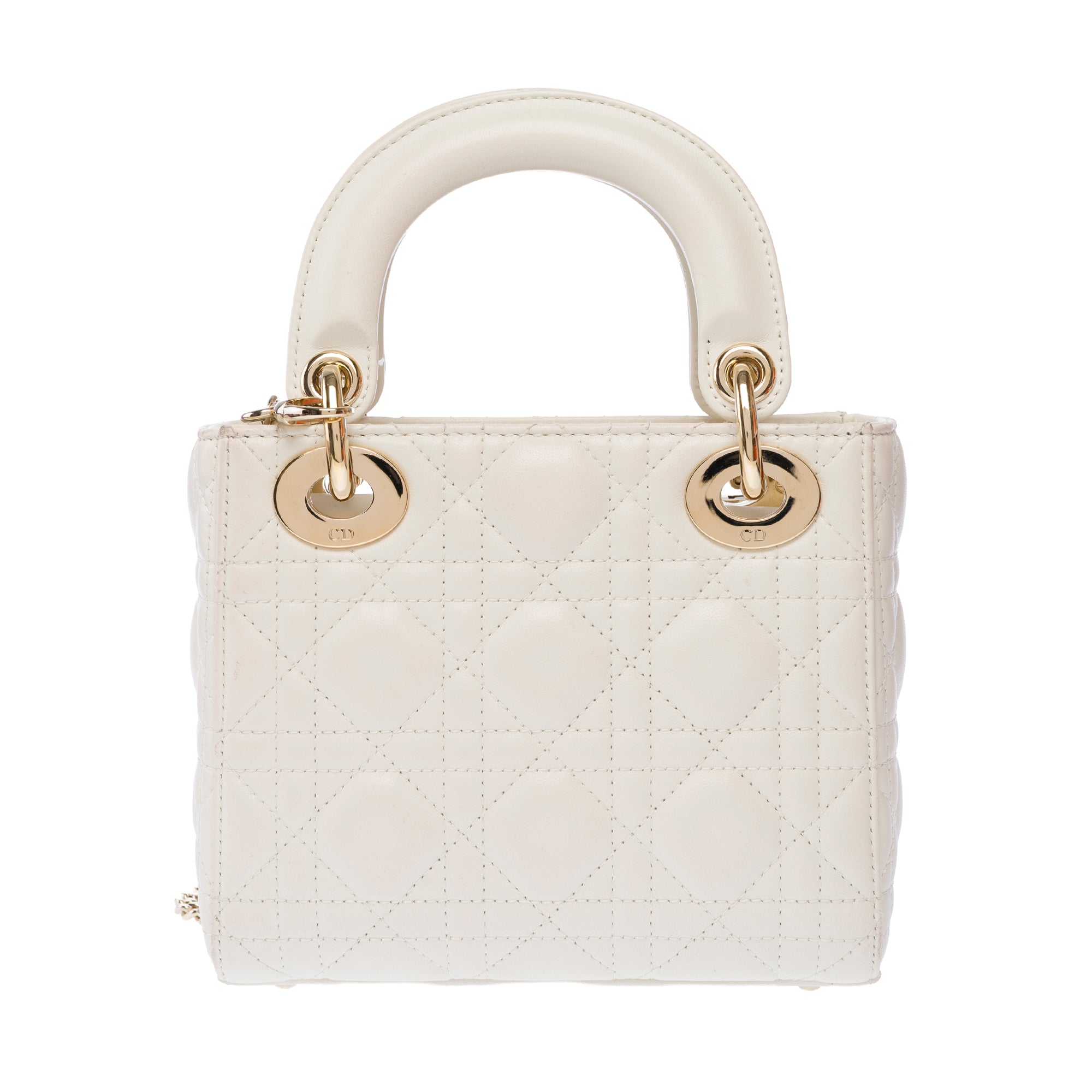 Sac DIOR Lady Dior en Cuir Blanc - 103634