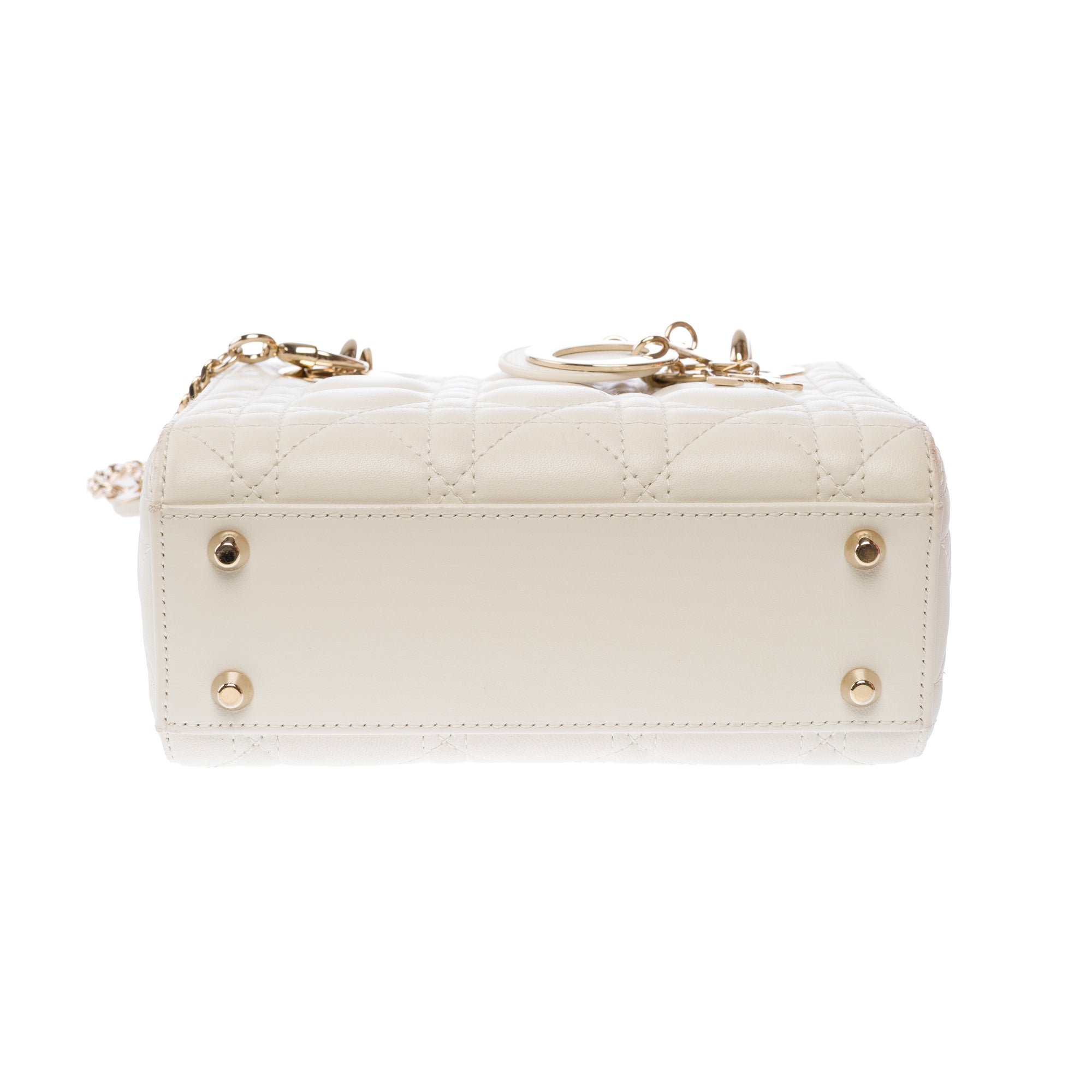 Sac DIOR Lady Dior en Cuir Blanc - 103634