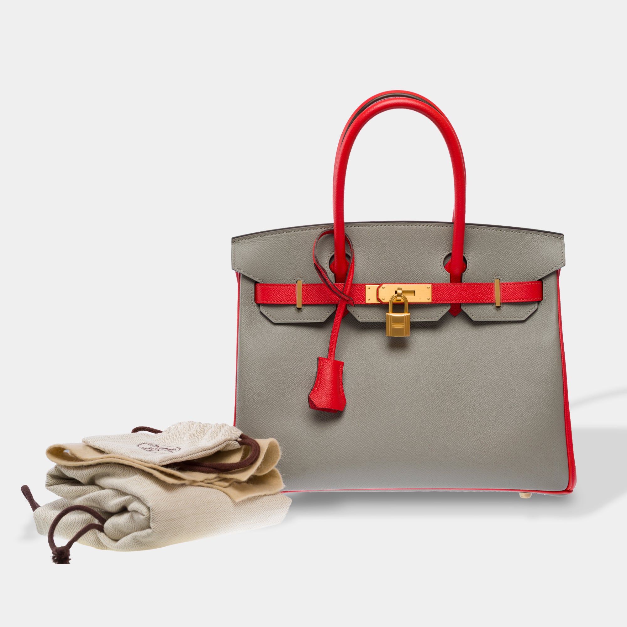 Sac HERMES Birkin 30 en Cuir Gris - 103649