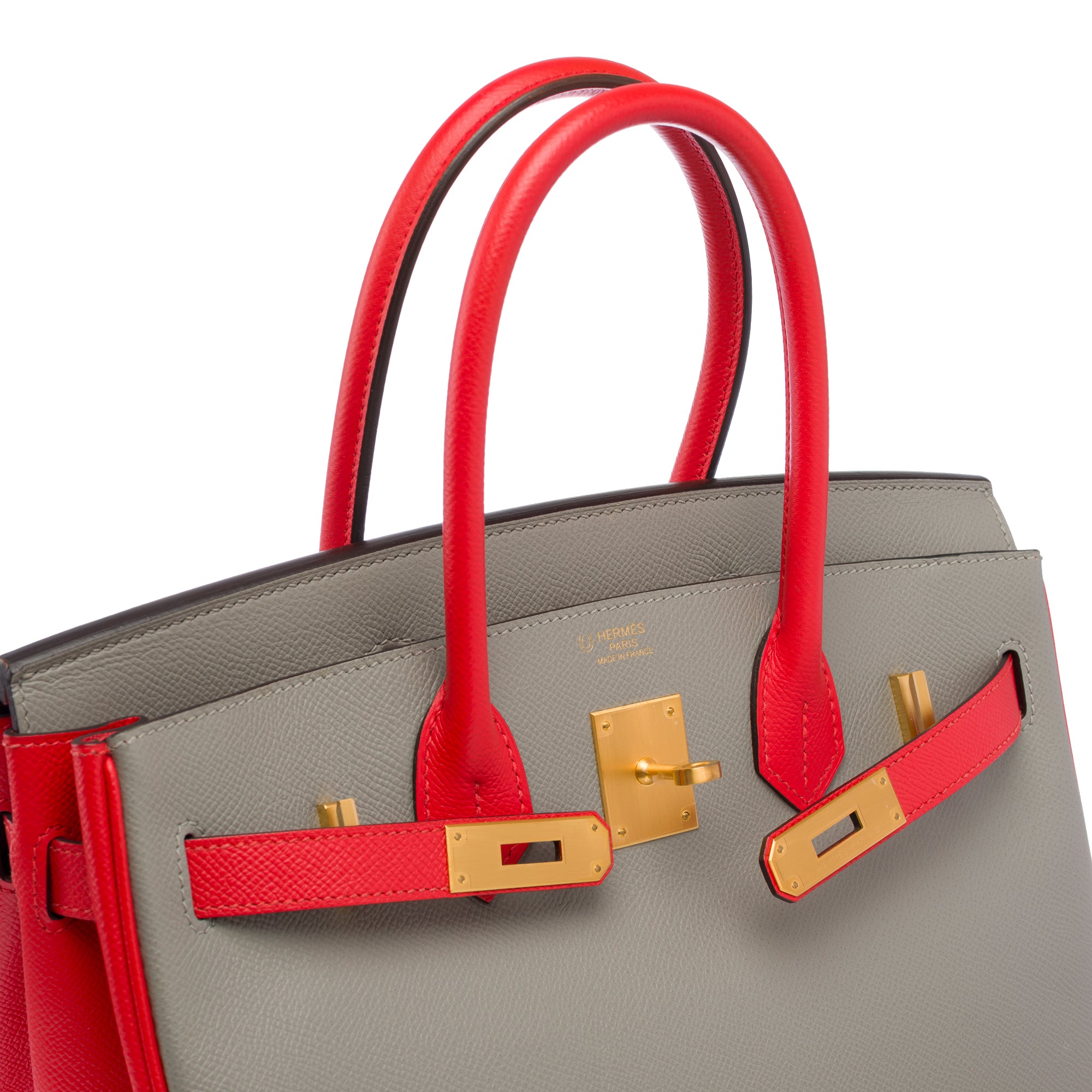 Sac HERMES Birkin 30 en Cuir Gris - 103649