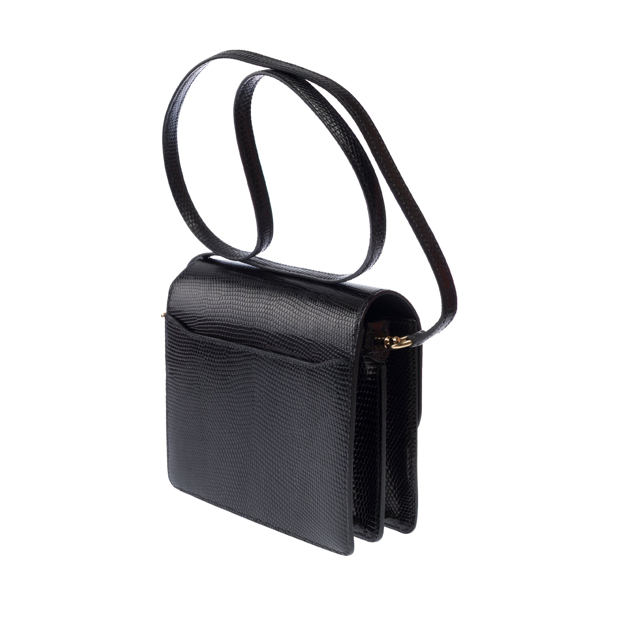 Sac HERMES Roulis en Lèzard Noir - 103657