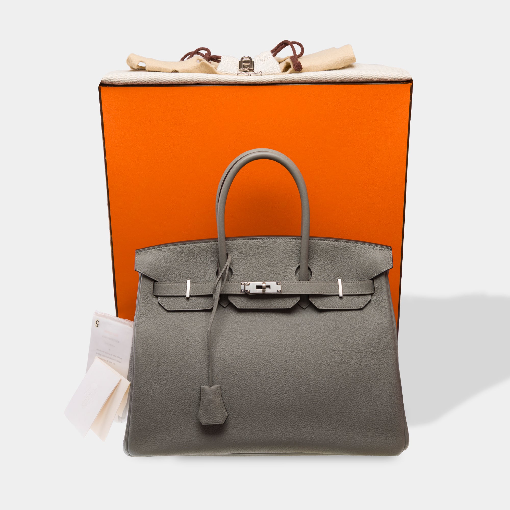Sac HERMES Birkin 35 en Cuir Gris - 103656
