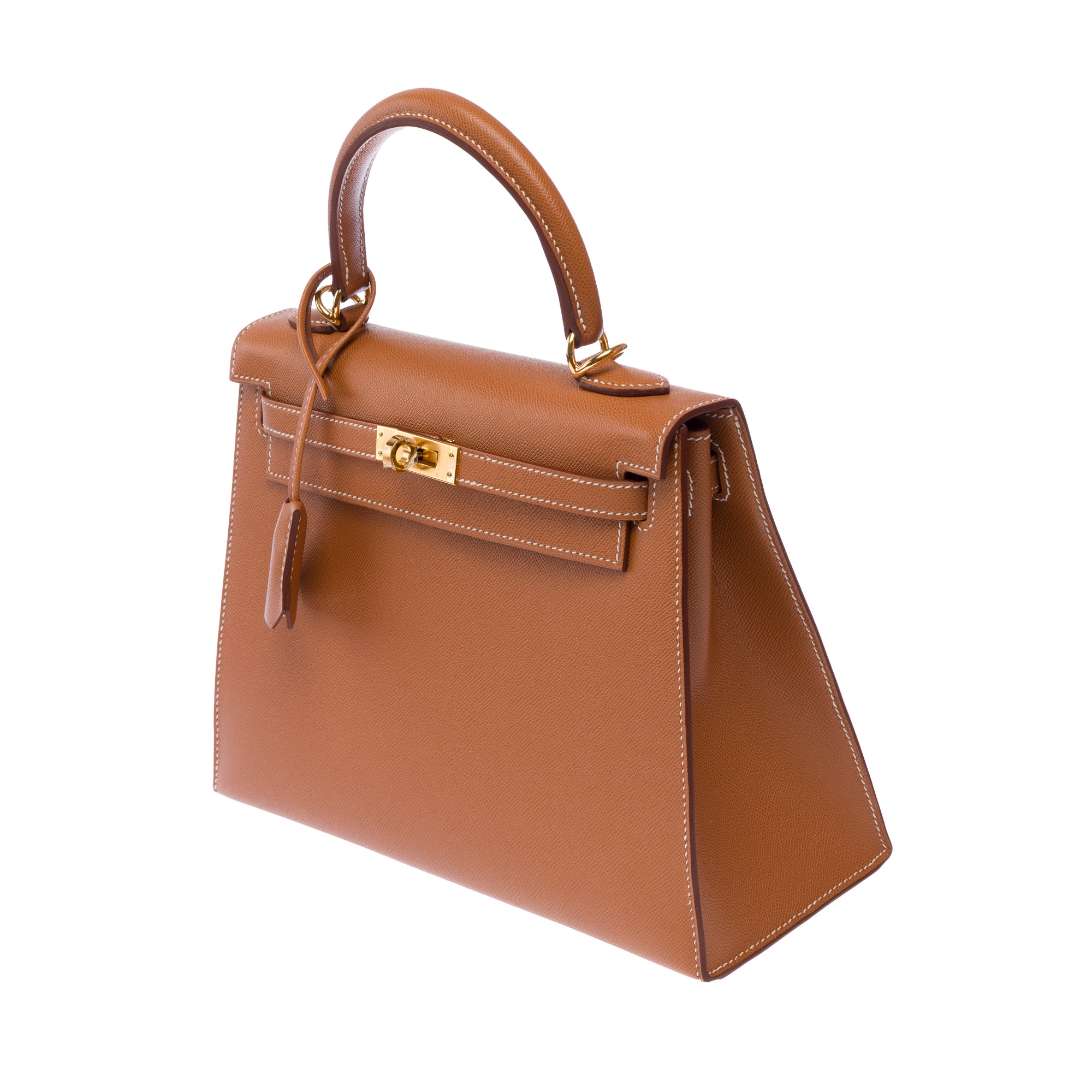 Sac HERMES Kelly 25 en Cuir Doré - 103653