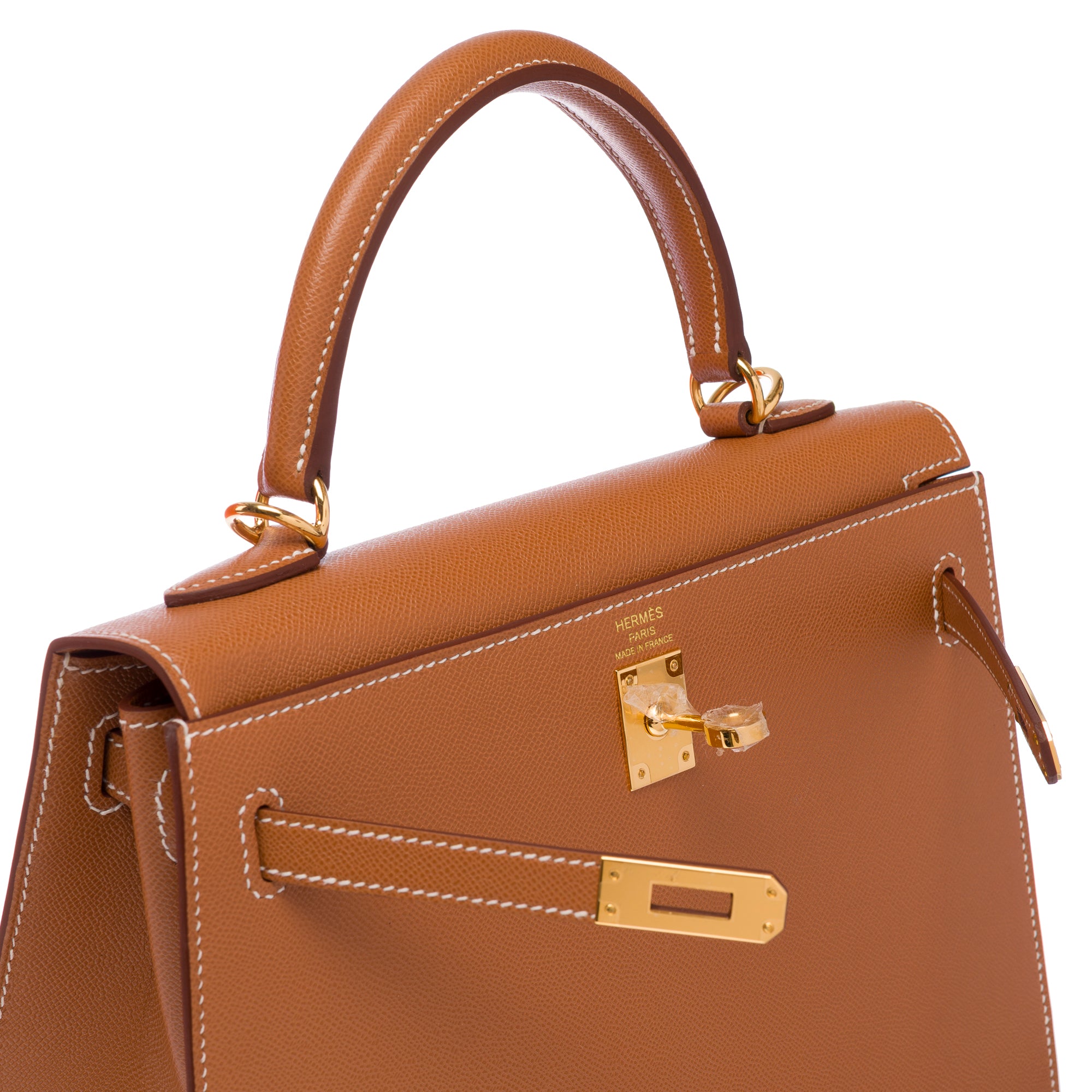 Sac HERMES Kelly 25 en Cuir Doré - 103653