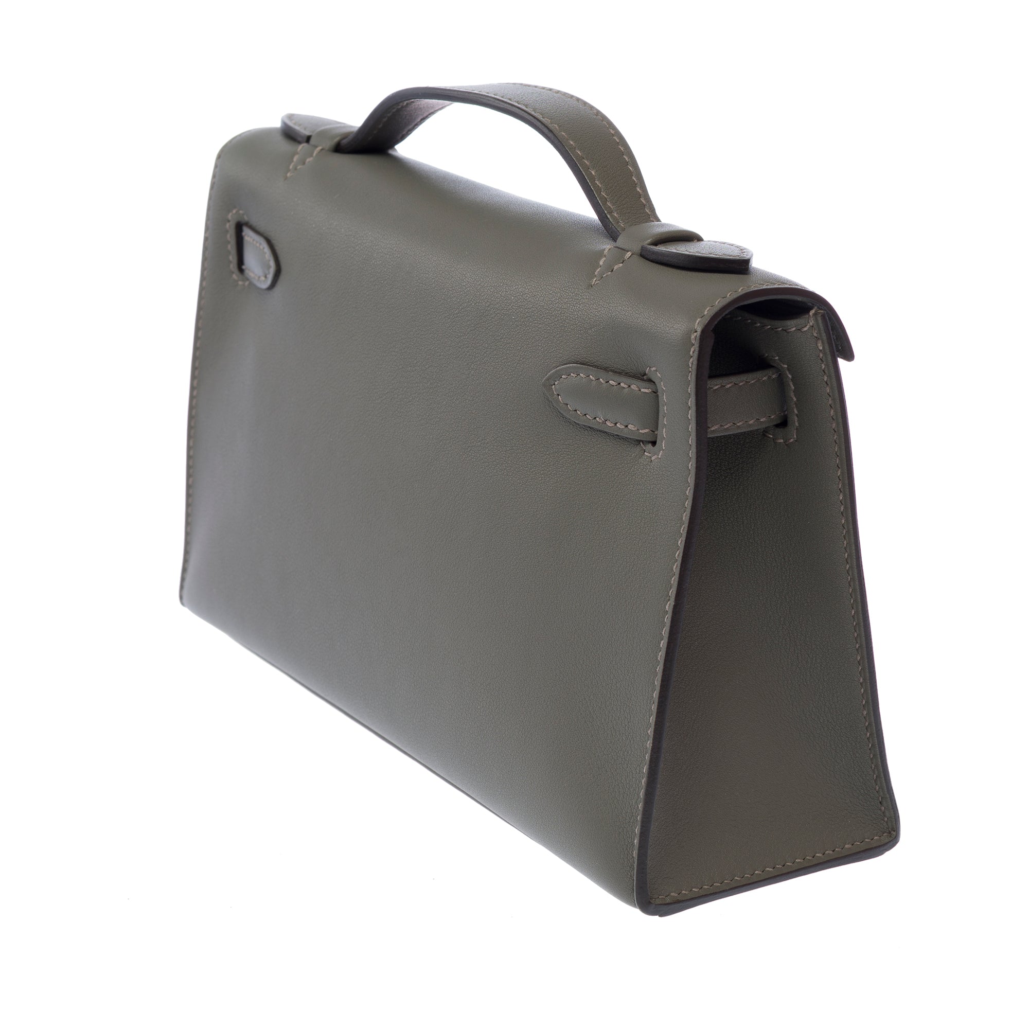 Sac HERMES Kelly Mini en Cuir Gris - 103655