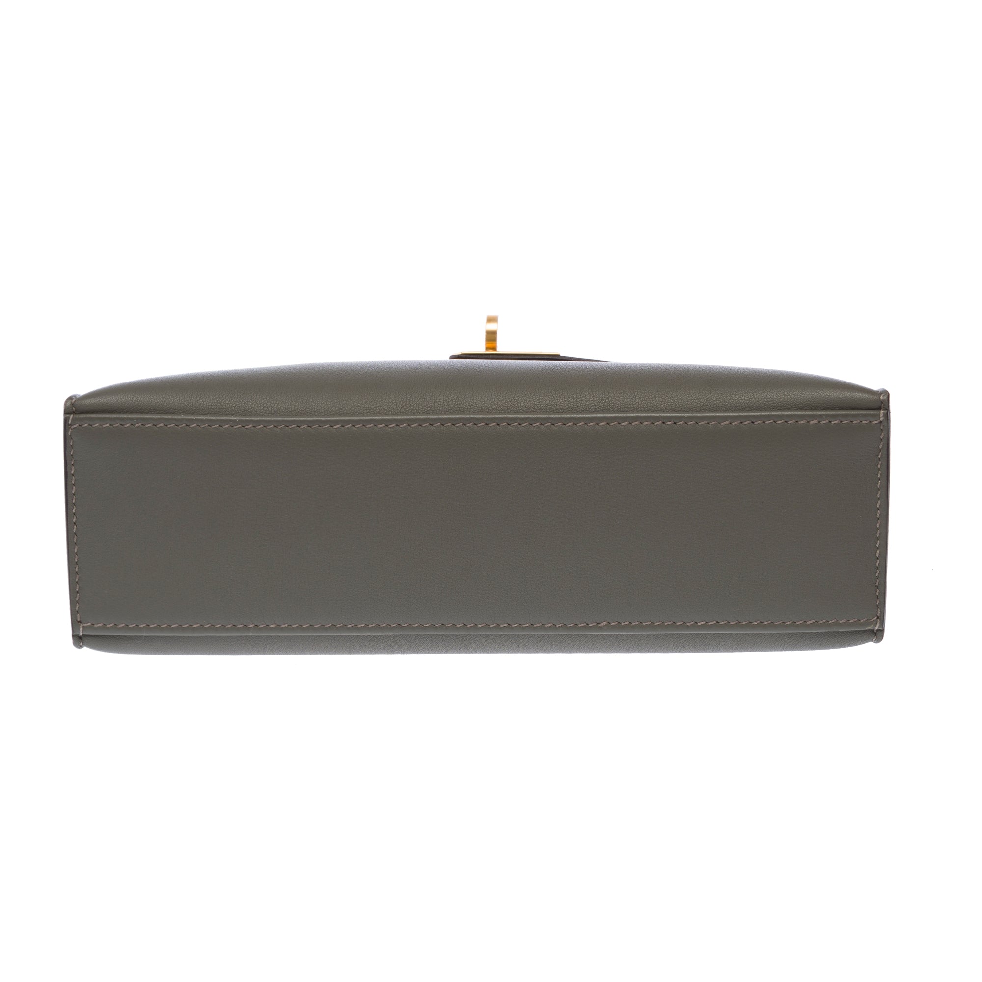 Sac HERMES Kelly Mini en Cuir Gris - 103655