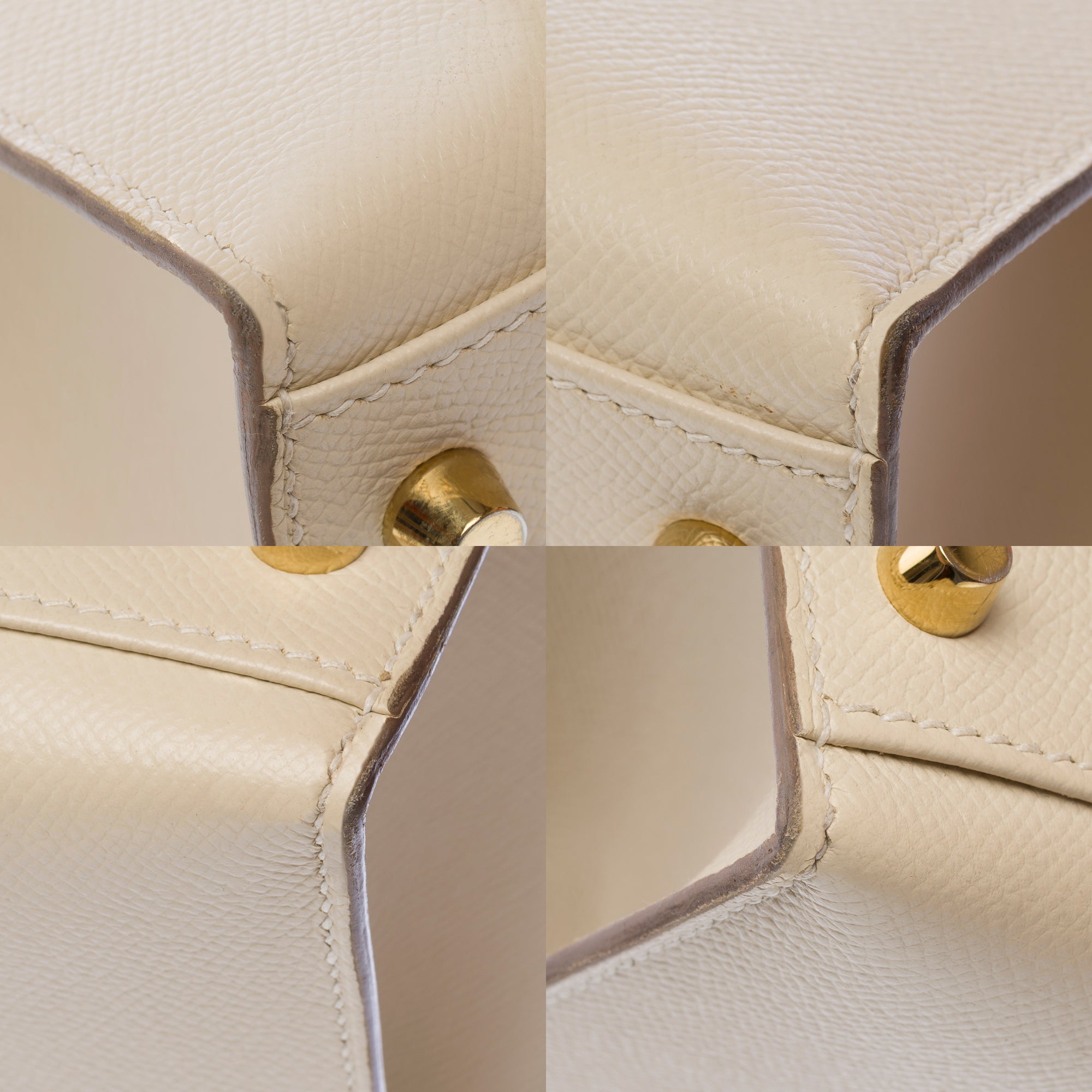 Sac HERMES Kelly 32 en Cuir Blanc - 103658