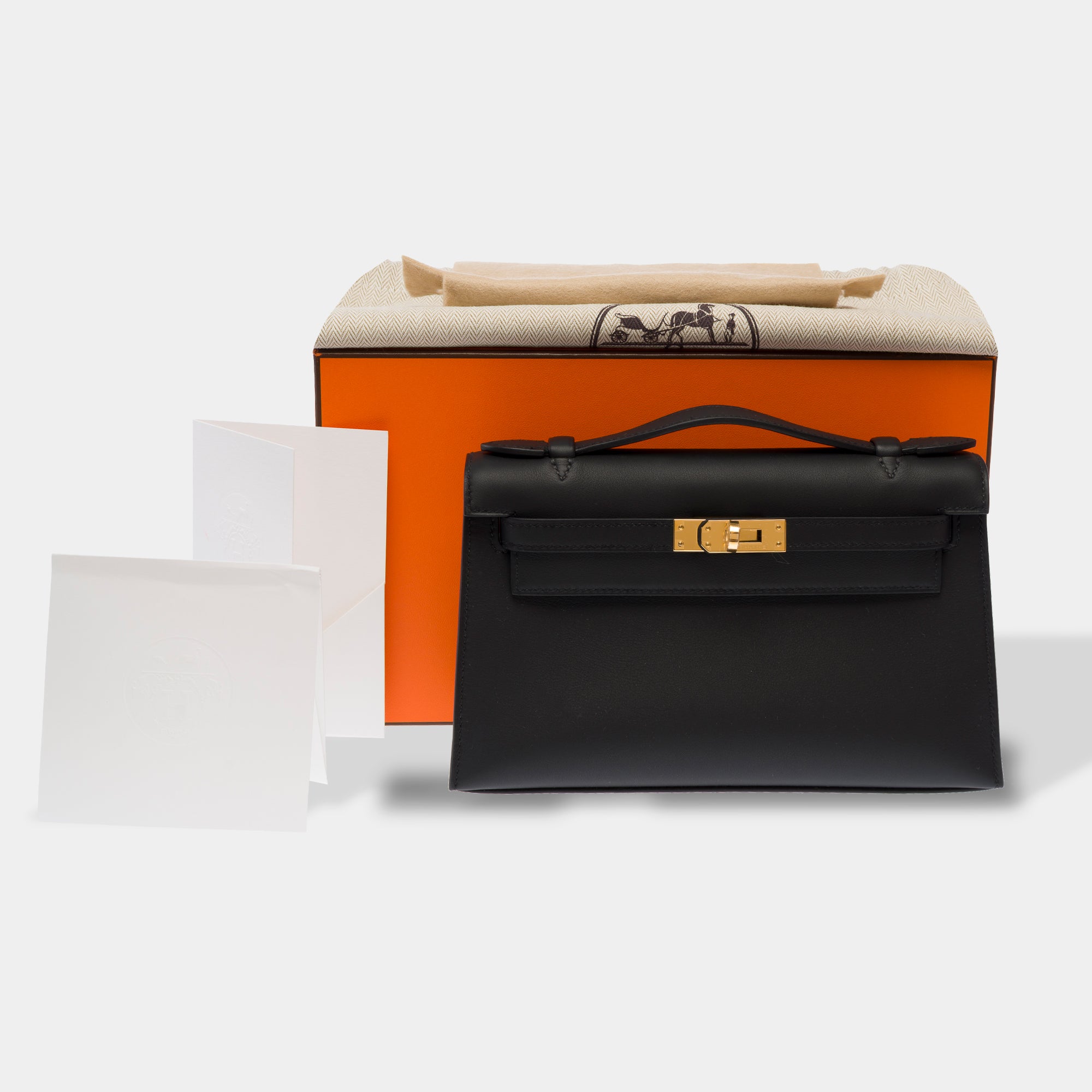 Sac HERMES Kelly Mini en Cuir Noir - 103661