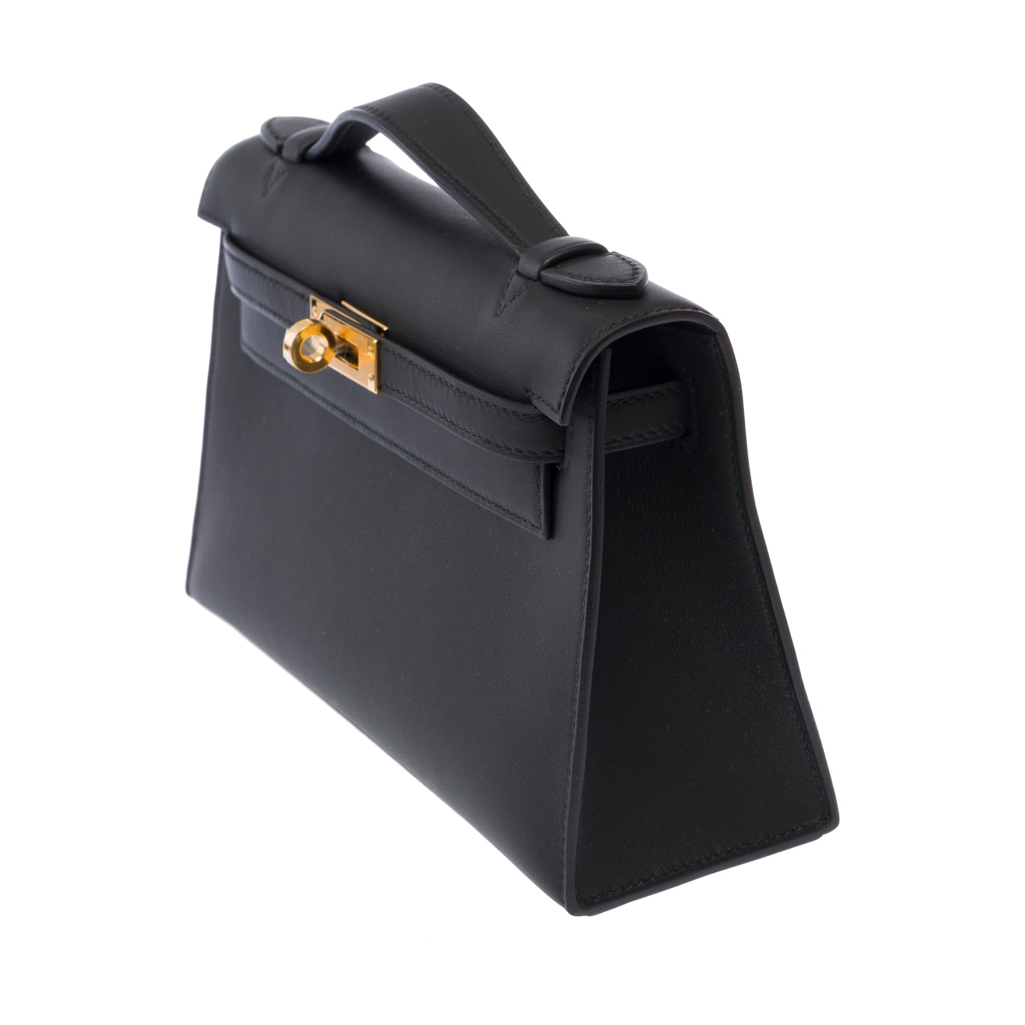Sac HERMES Kelly Mini en Cuir Noir - 103661