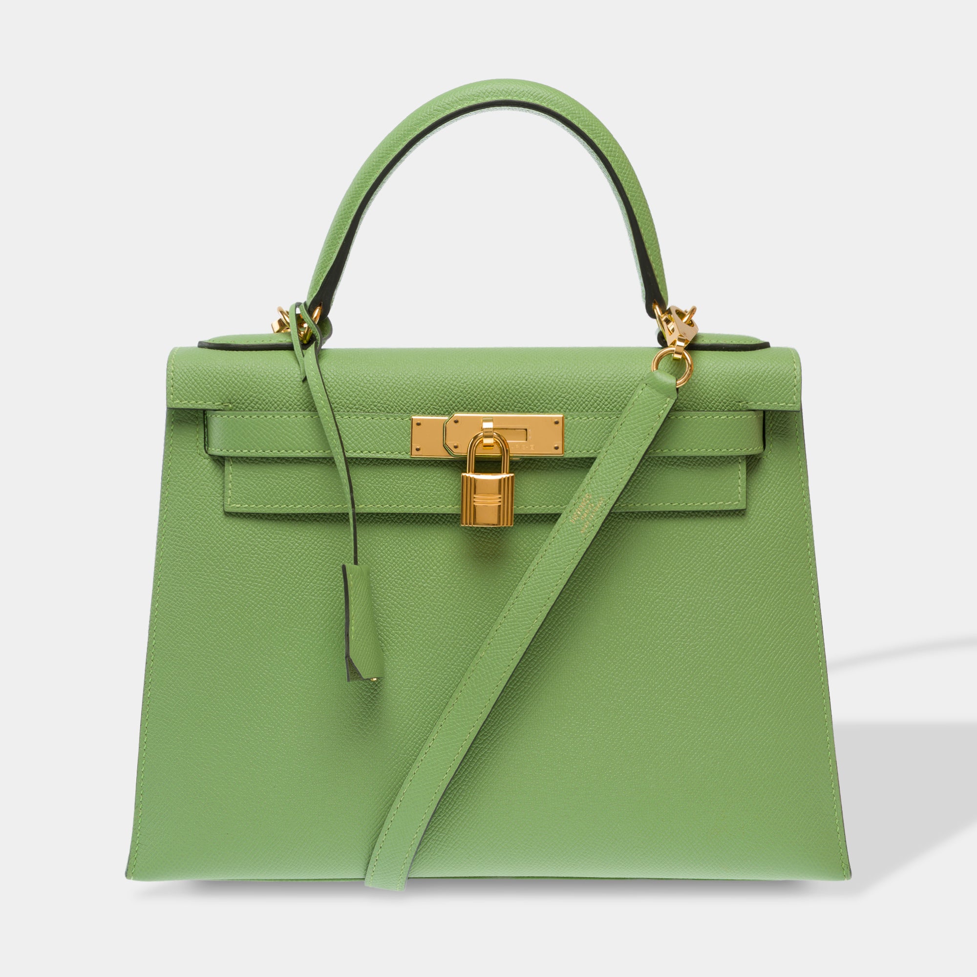 Sac HERMES Kelly 28 en Cuir Vert - 103667