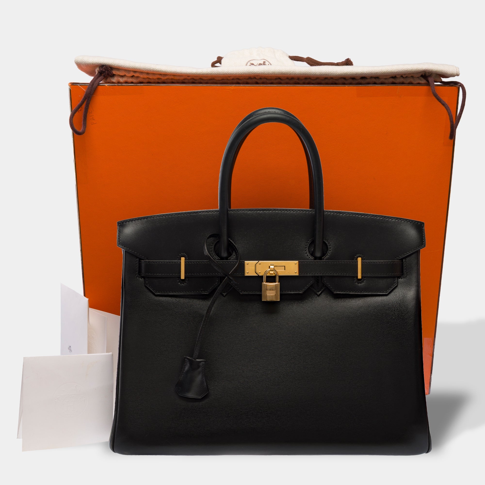 Sac HERMES Birkin 35 en Cuir Noir - 103674