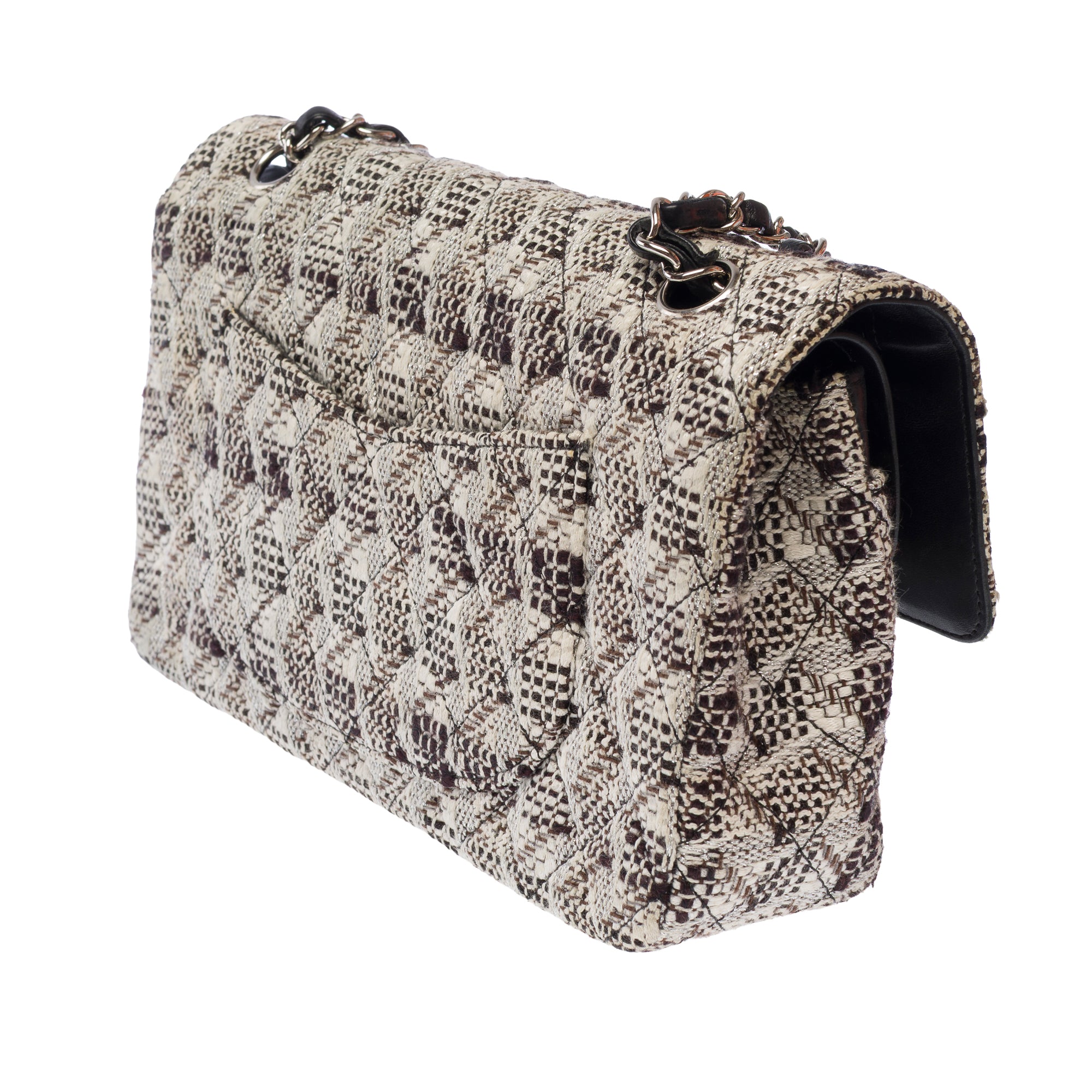 Sac CHANEL Timeless/Classique en Tweed Blanc - 103675