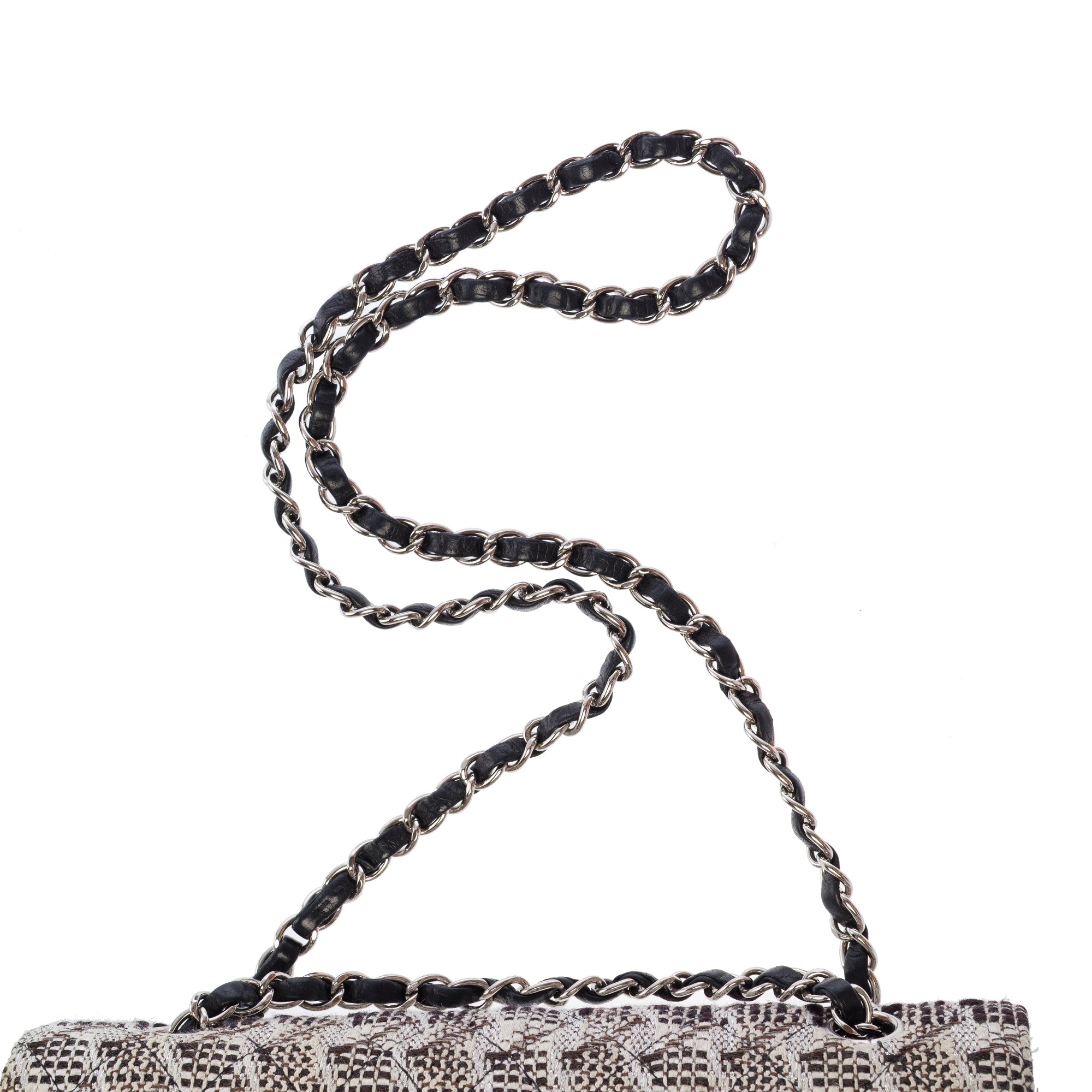 Sac CHANEL Timeless/Classique en Tweed Blanc - 103675
