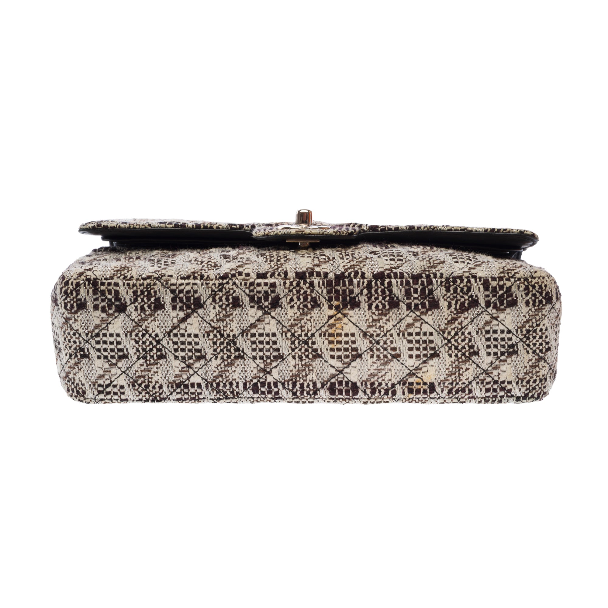 Sac CHANEL Timeless/Classique en Tweed Blanc - 103675