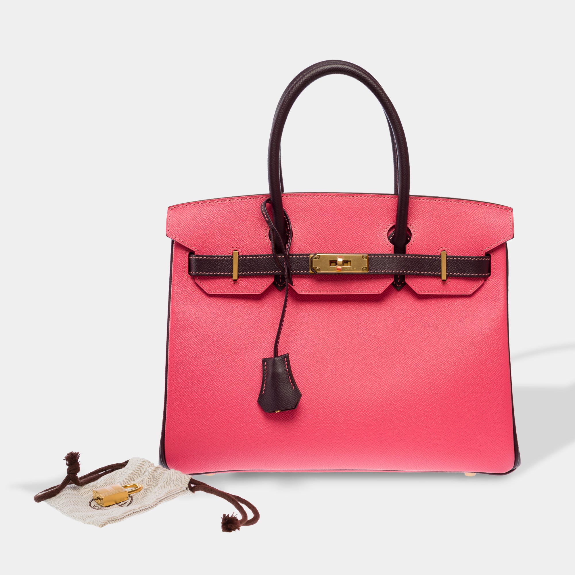 Sac HERMES Birkin 30 en Cuir Rose - 103678