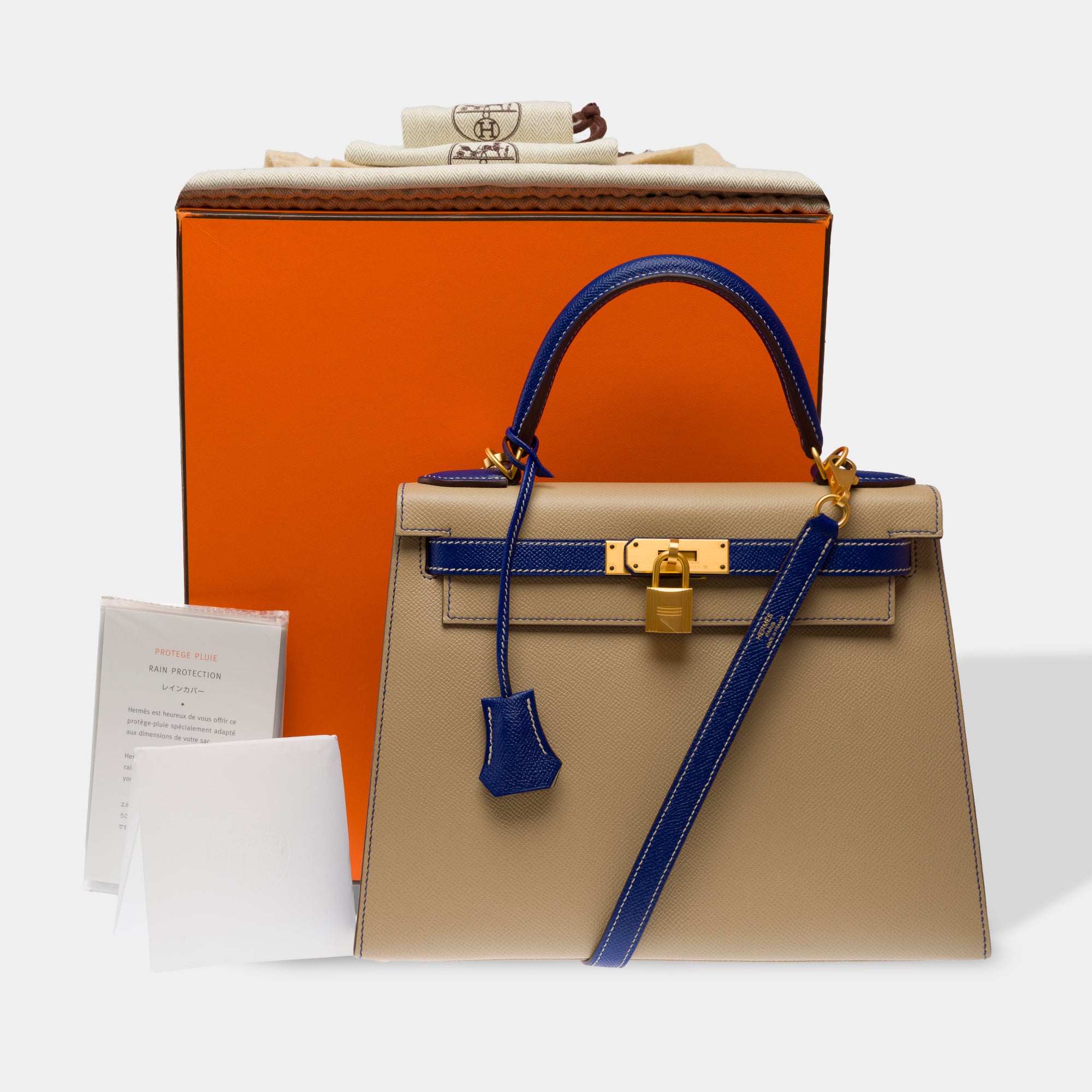 Sac HERMES Kelly 28 en Cuir Beige - 103679