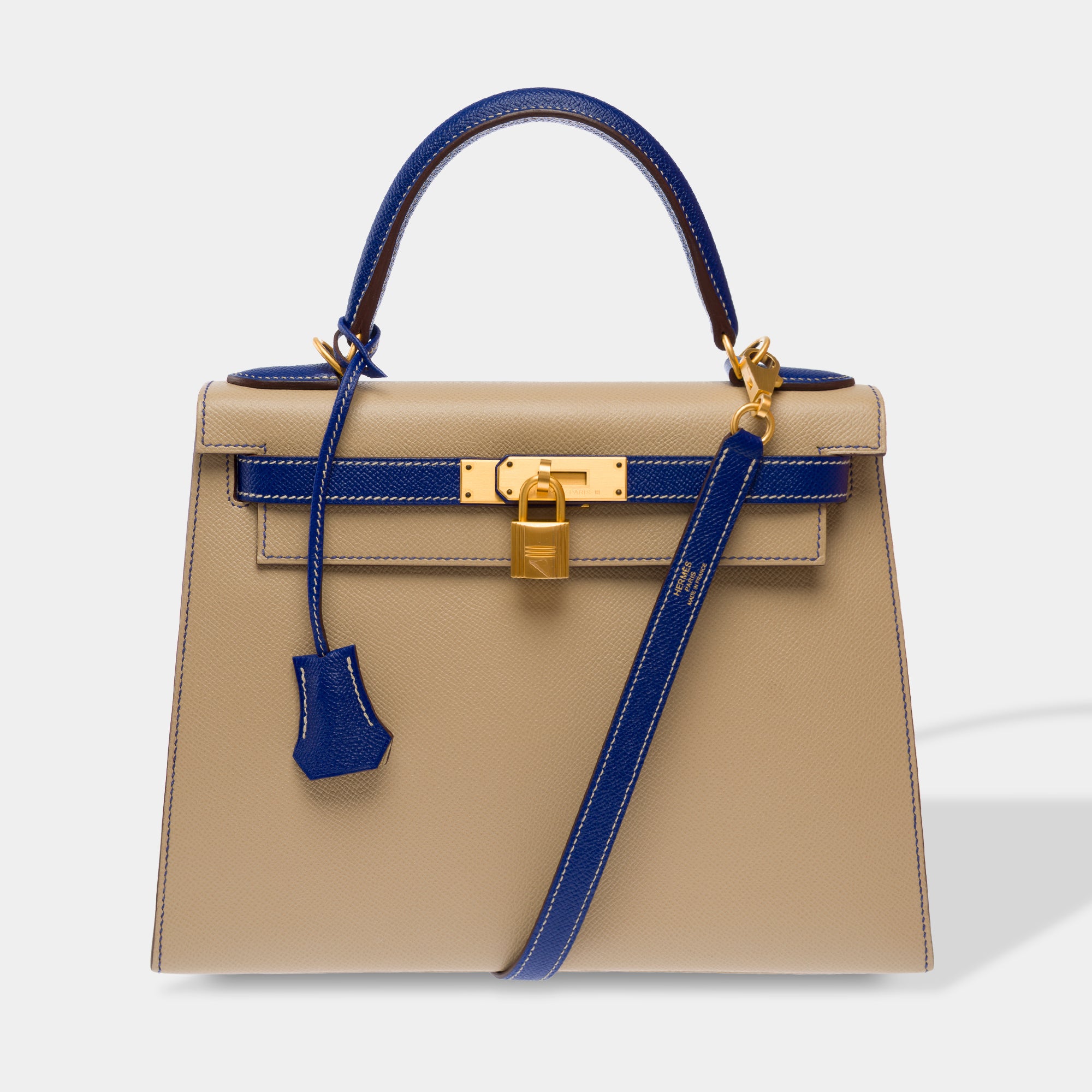 Sac HERMES Kelly 28 en Cuir Beige - 103679