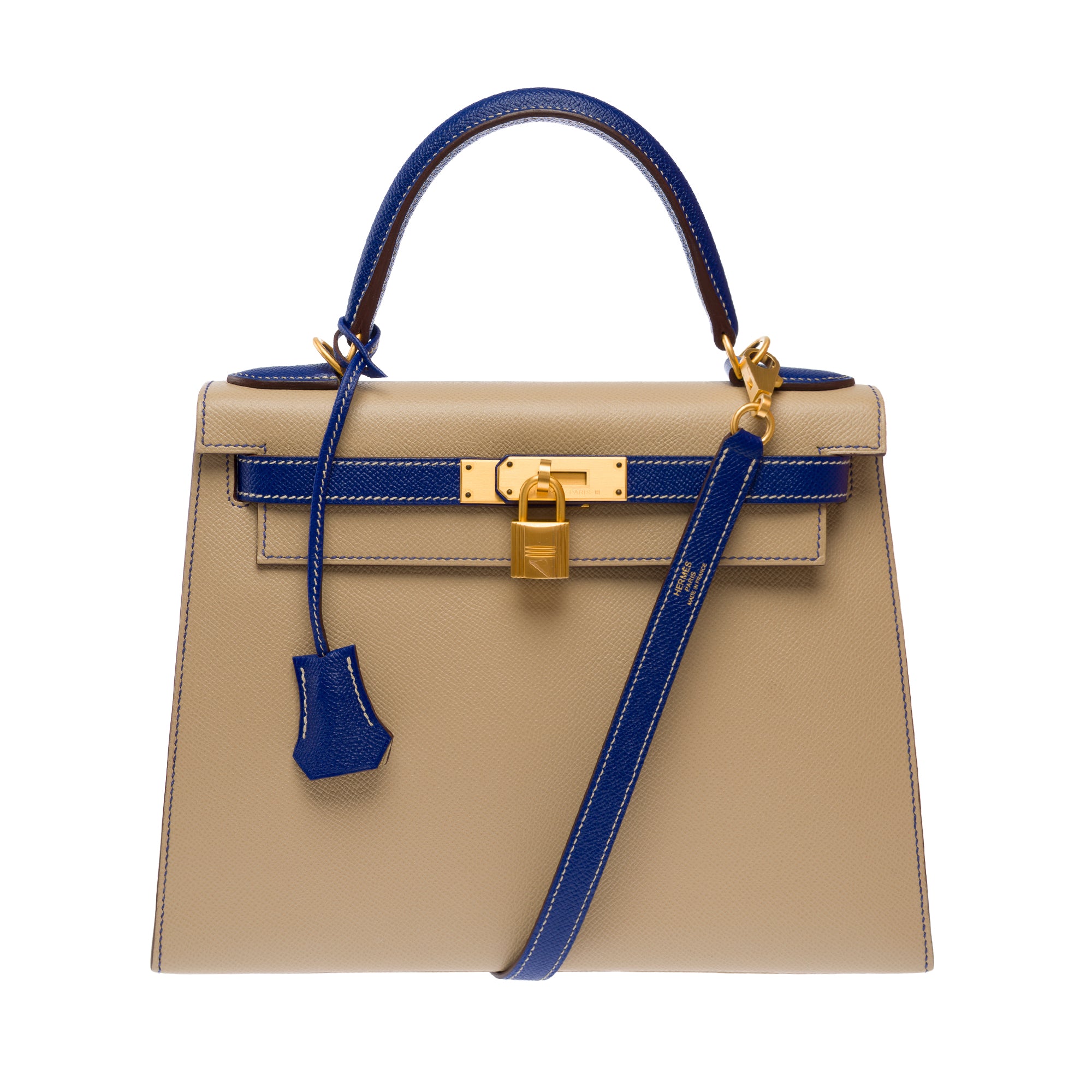 Sac HERMES Kelly 28 en Cuir Beige - 103679