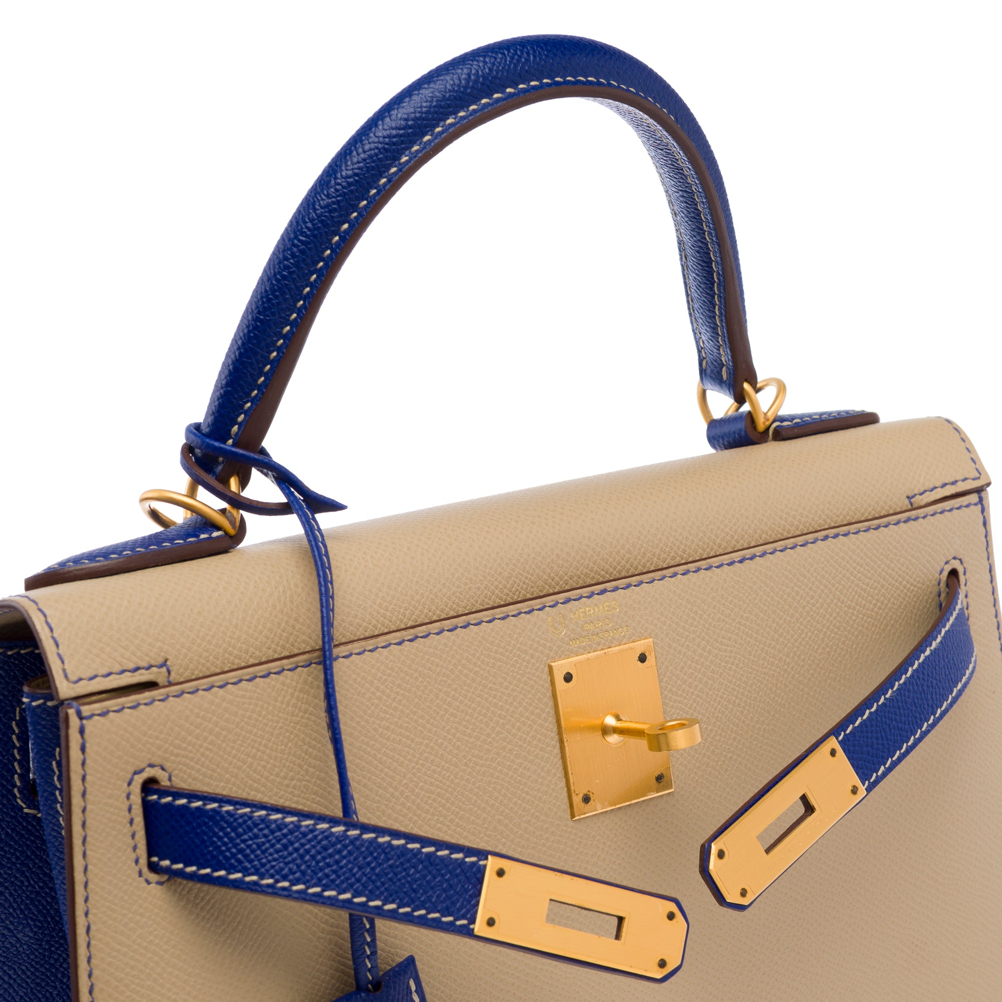 Sac HERMES Kelly 28 en Cuir Beige - 103679