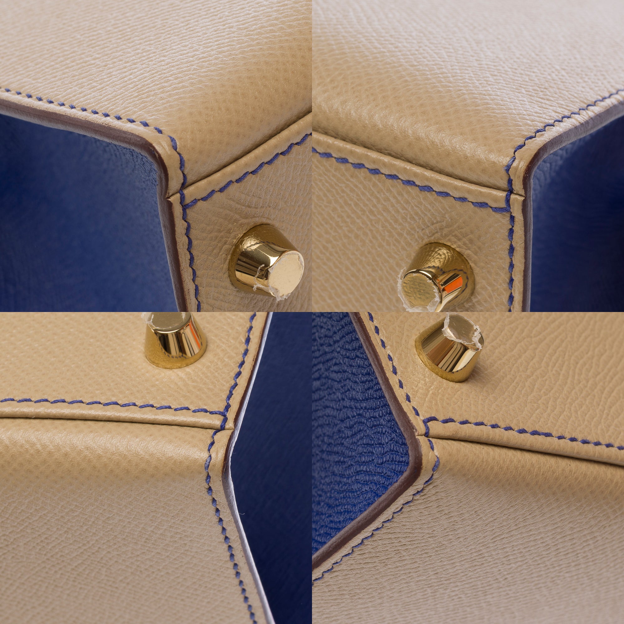 Sac HERMES Kelly 28 en Cuir Beige - 103679