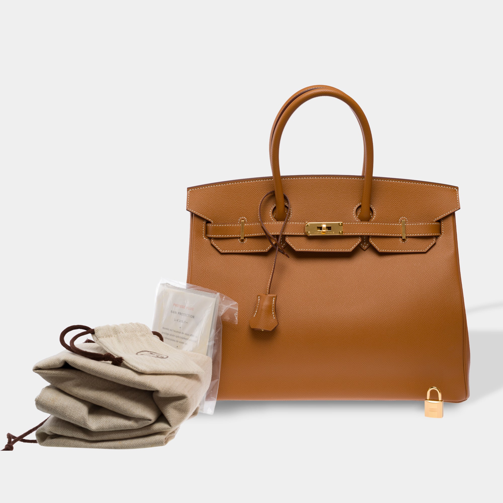 Sac HERMES Birkin 35 en Cuir Doré - 103677