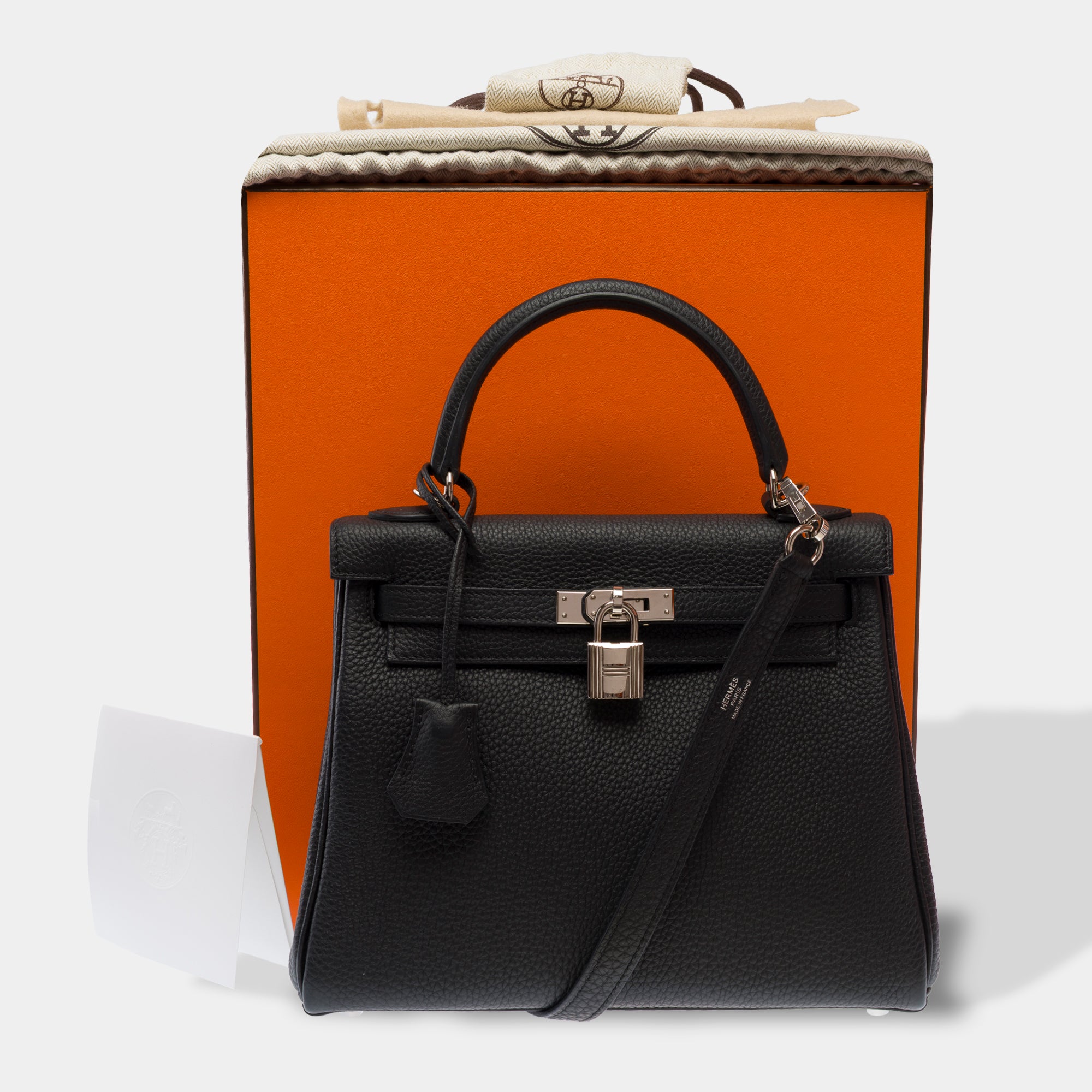 Sac HERMES Kelly 25 en Cuir Noir - 103681