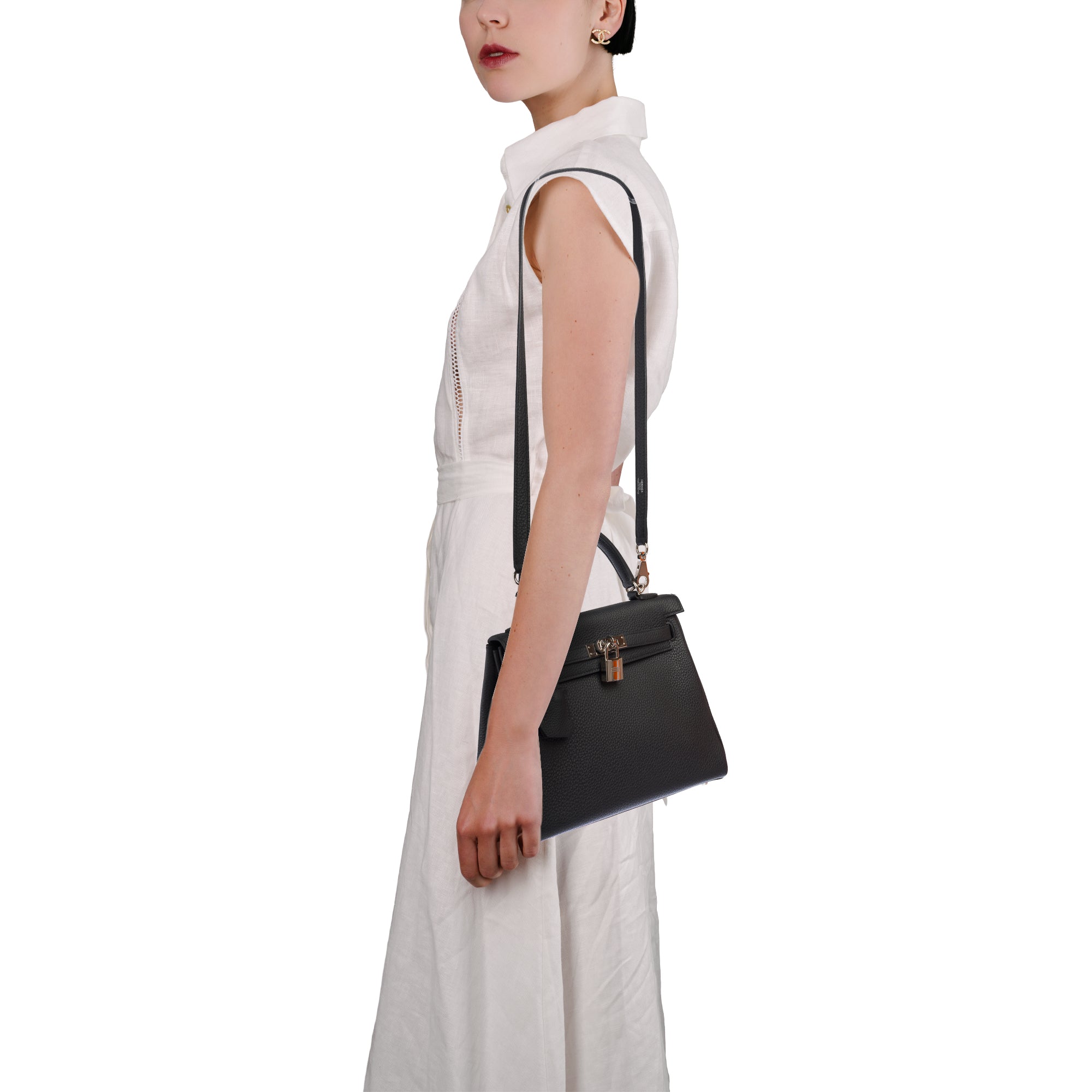 Sac HERMES Kelly 25 en Cuir Noir - 103681