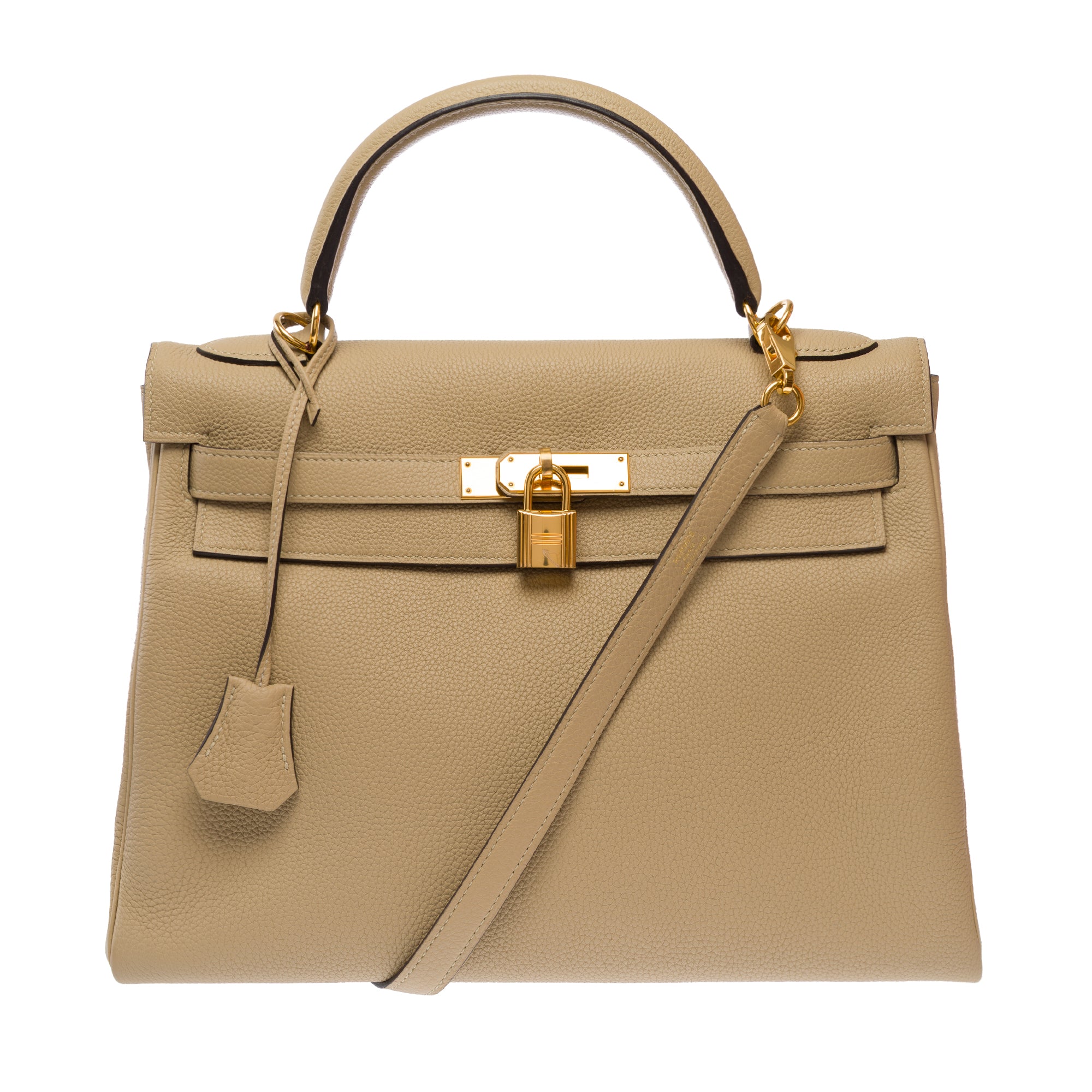 Sac HERMES Kelly 32 en Cuir Beige - 103662