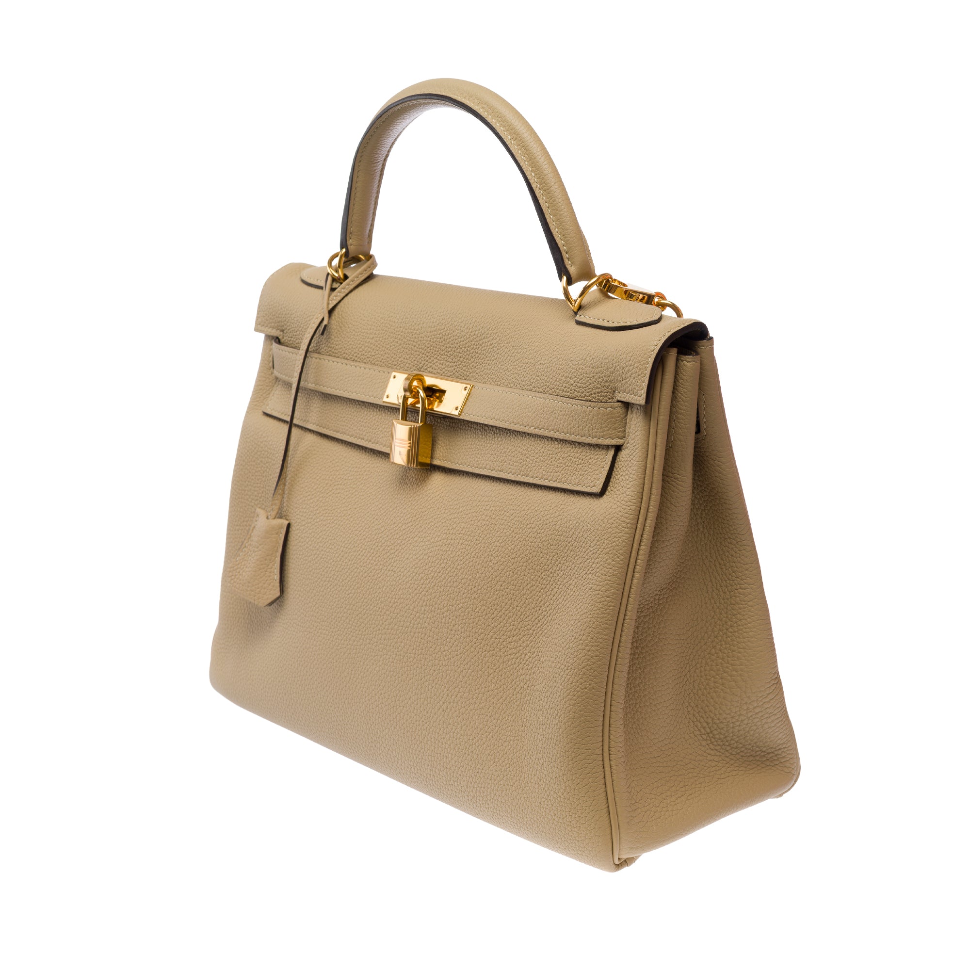 Sac HERMES Kelly 32 en Cuir Beige - 103662