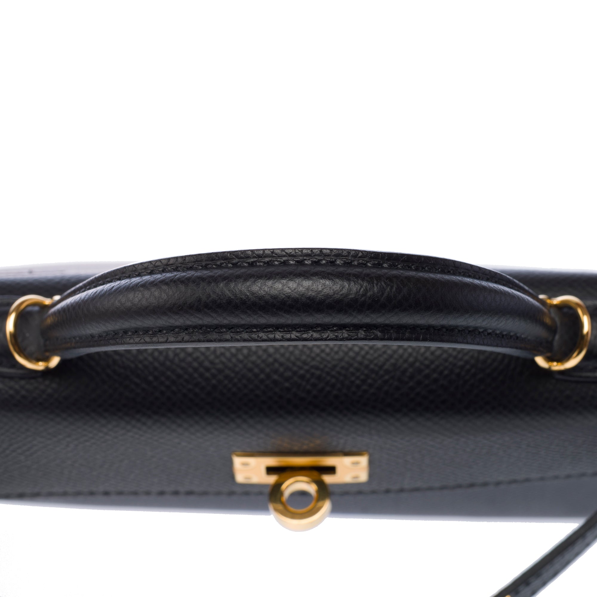 Sac HERMES Kelly Mini en Cuir Noir - 103688