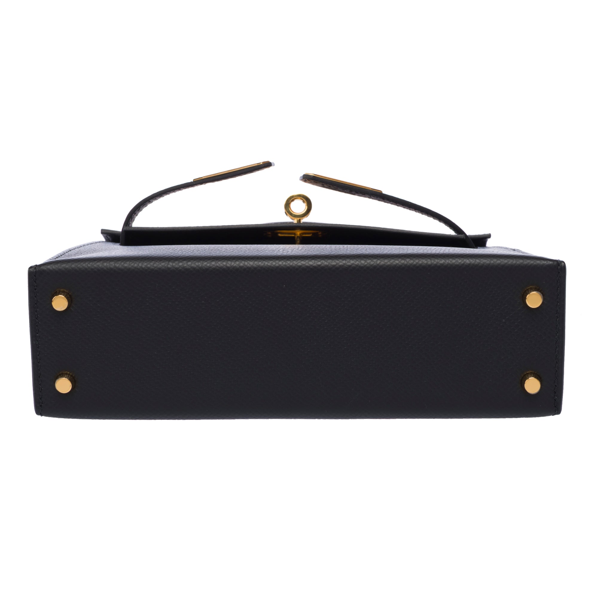 Sac HERMES Kelly Mini en Cuir Noir - 103688