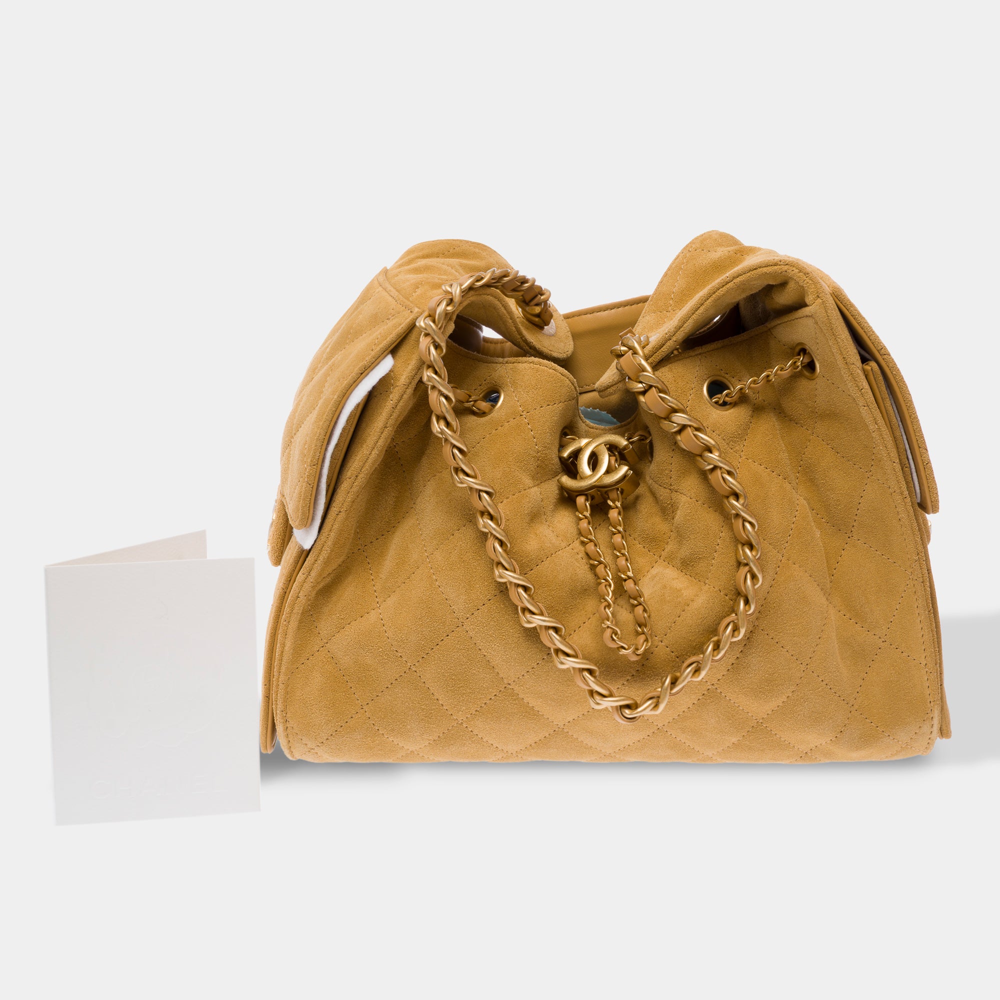 Sac CHANEL en Suède Beige - 103676