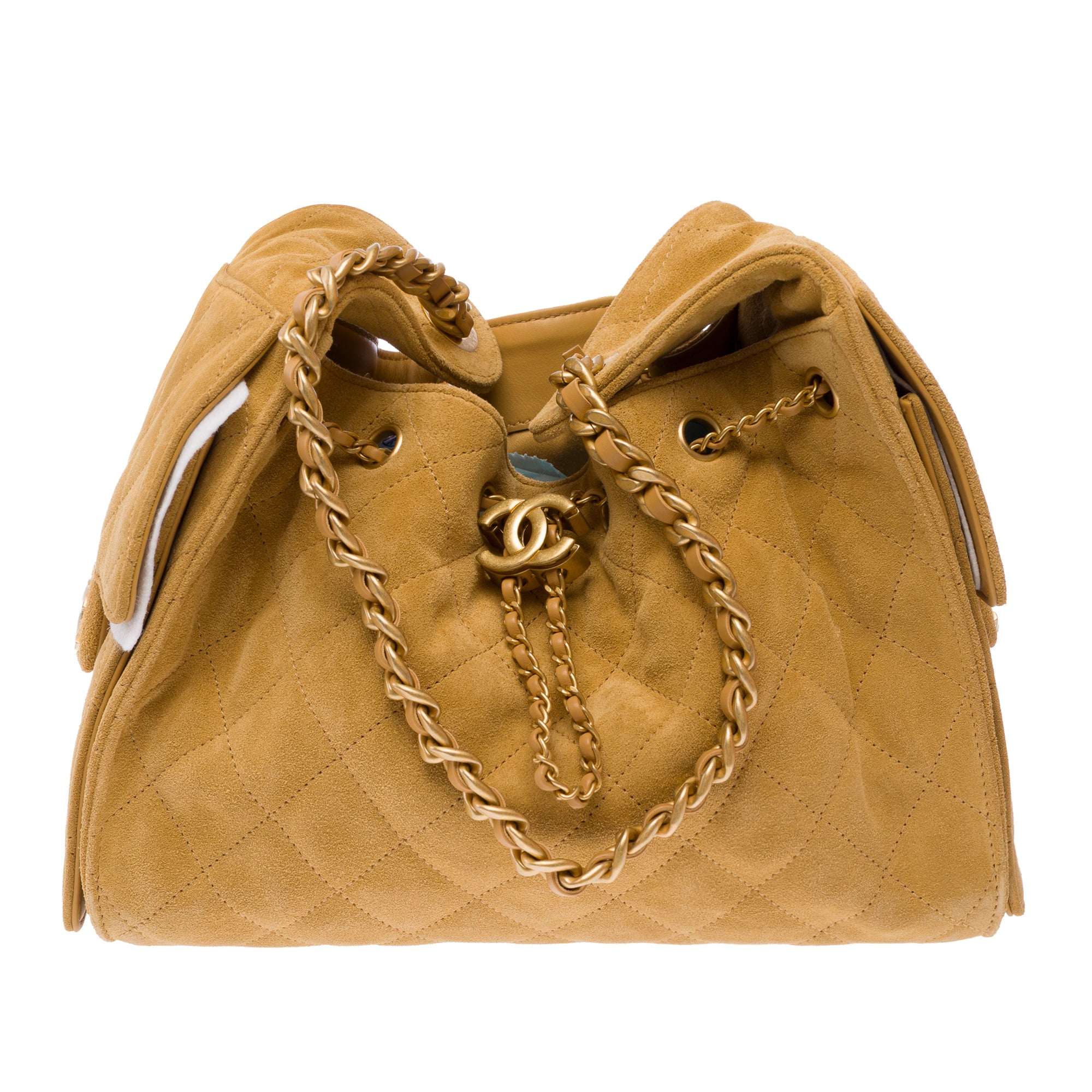 Sac CHANEL en Suède Beige - 103676