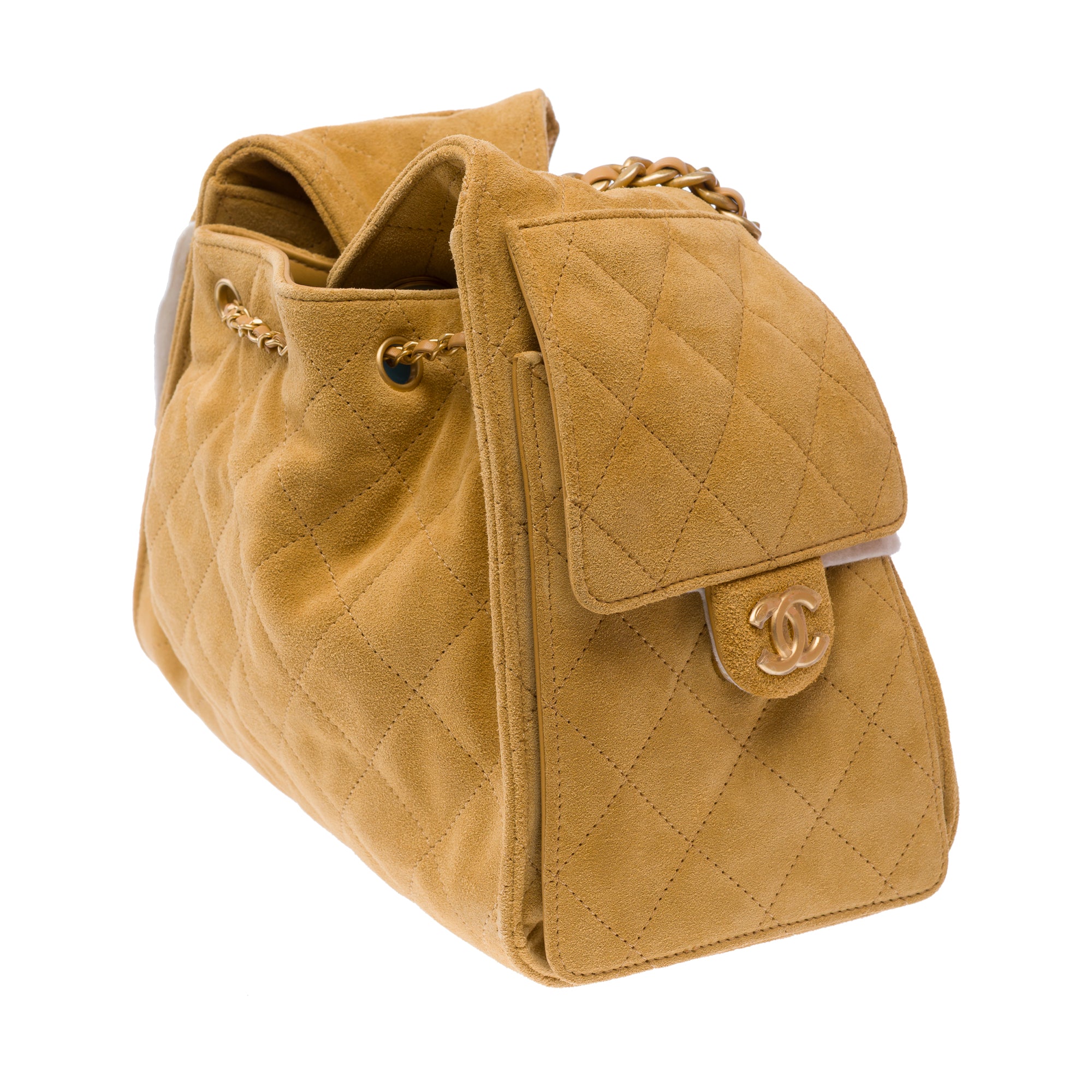Sac CHANEL en Suède Beige - 103676