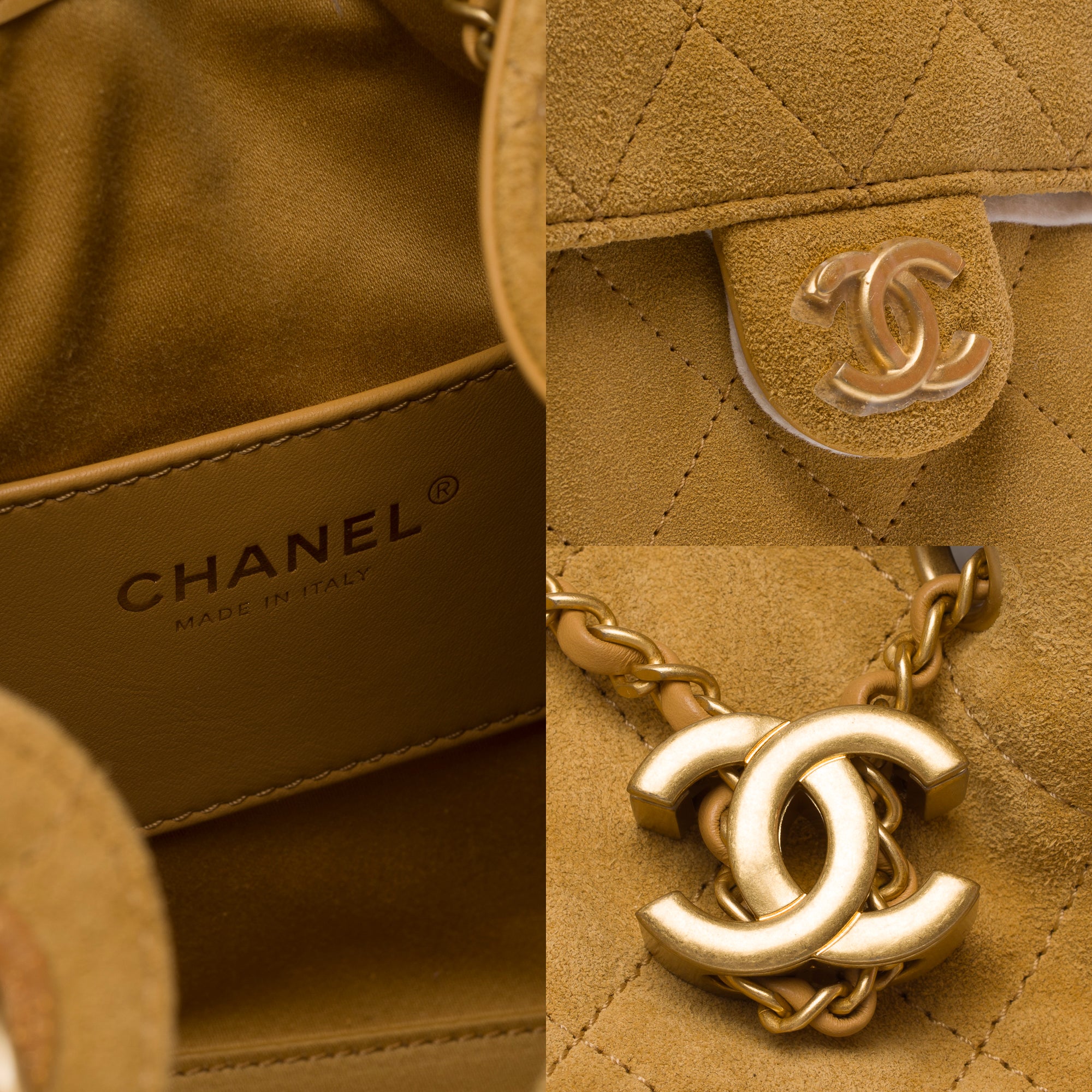 Sac CHANEL en Suède Beige - 103676