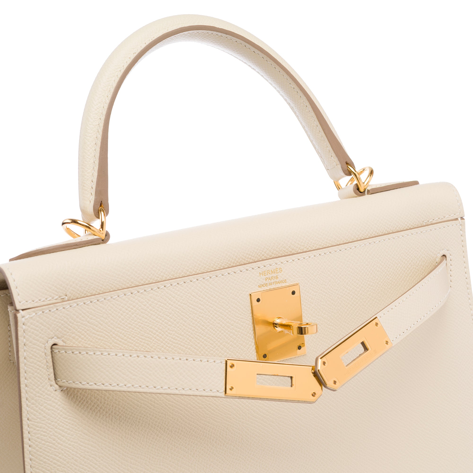 Sac HERMES Kelly 28 en Cuir Blanc - 103686