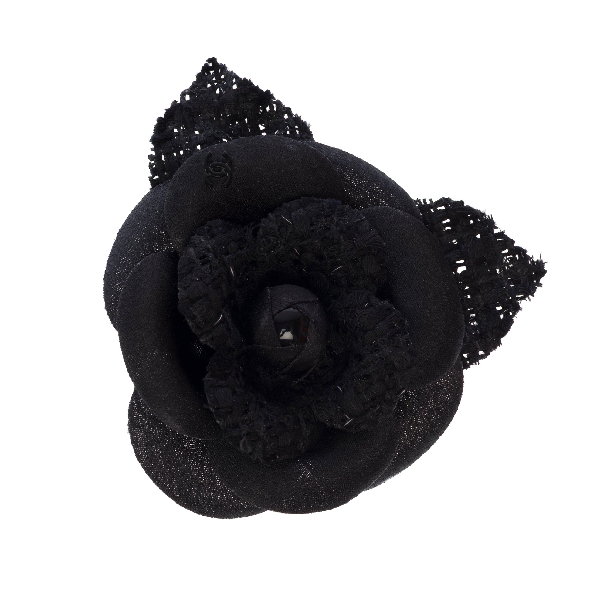 Bijoux CHANEL Camelia en Soie Noir - 103673