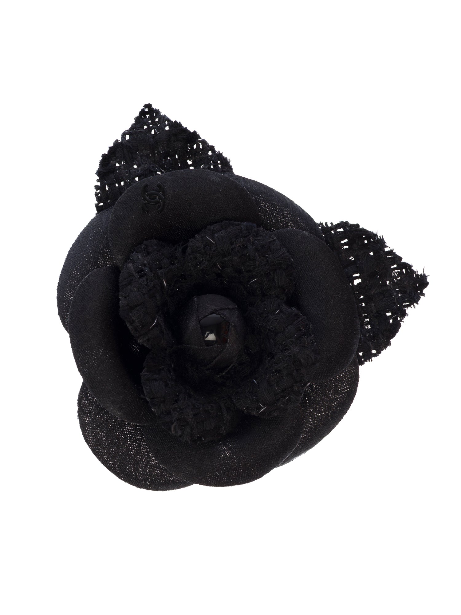 Bijoux CHANEL Camelia en Soie Noir - 103673