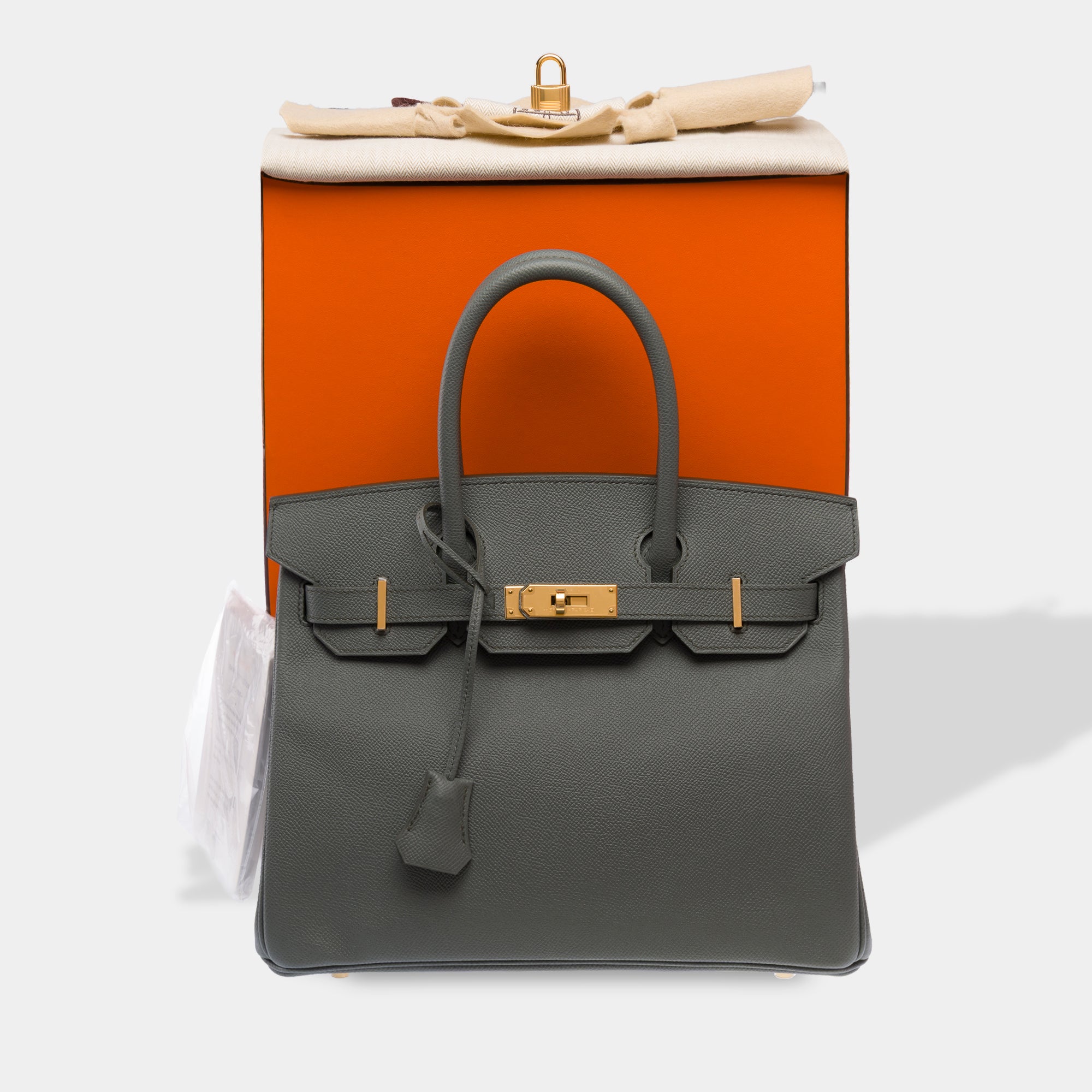 Sac HERMES Birkin 30 en Cuir Vert - 103692