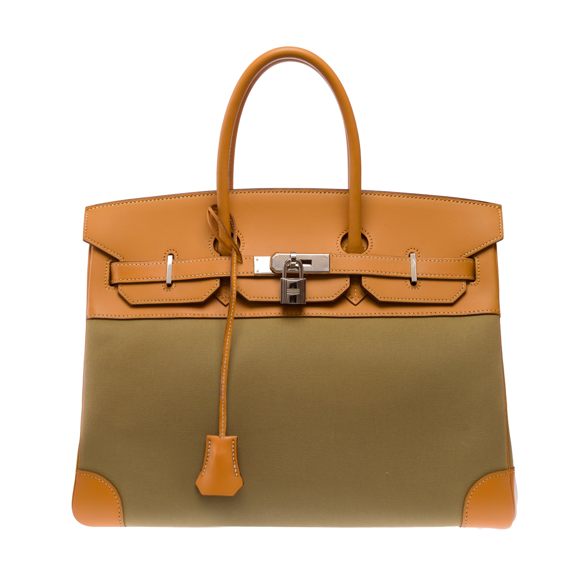 Sac HERMES Birkin 35 en Toile Vert - 103699