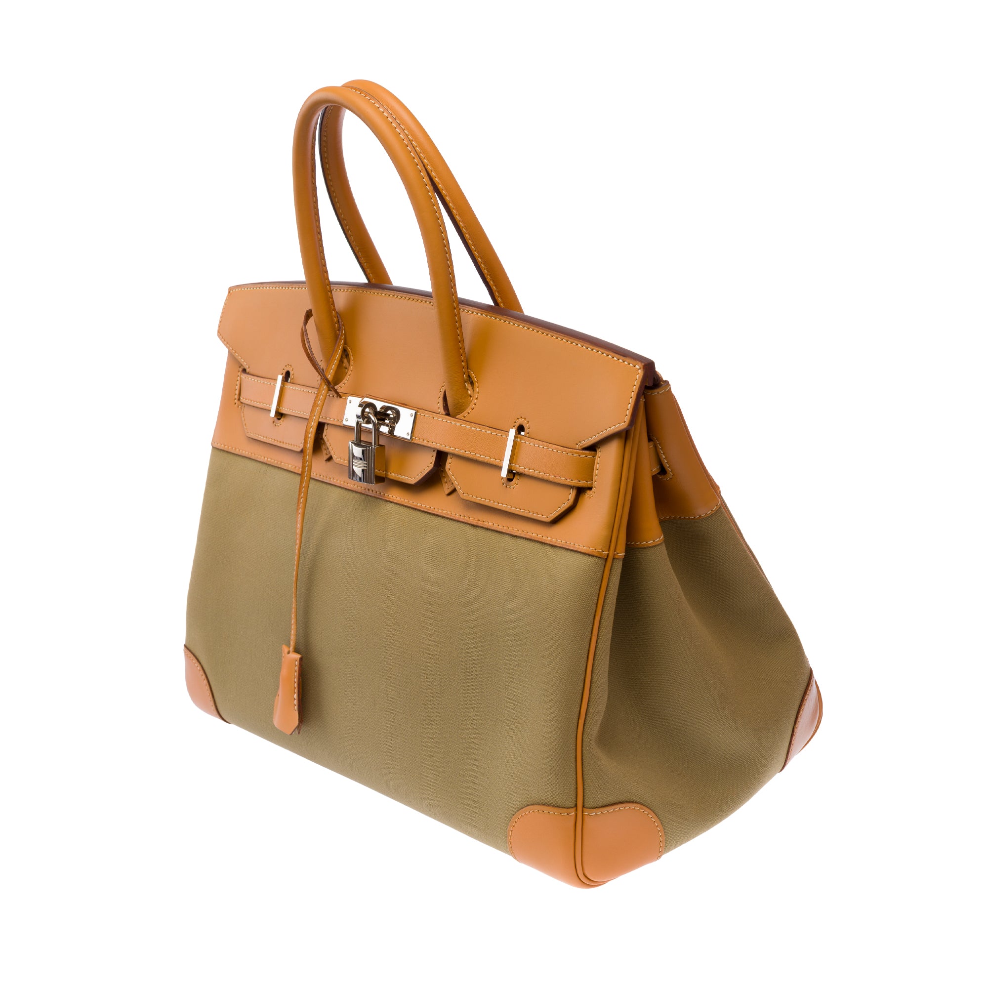 Sac HERMES Birkin 35 en Toile Vert - 103699