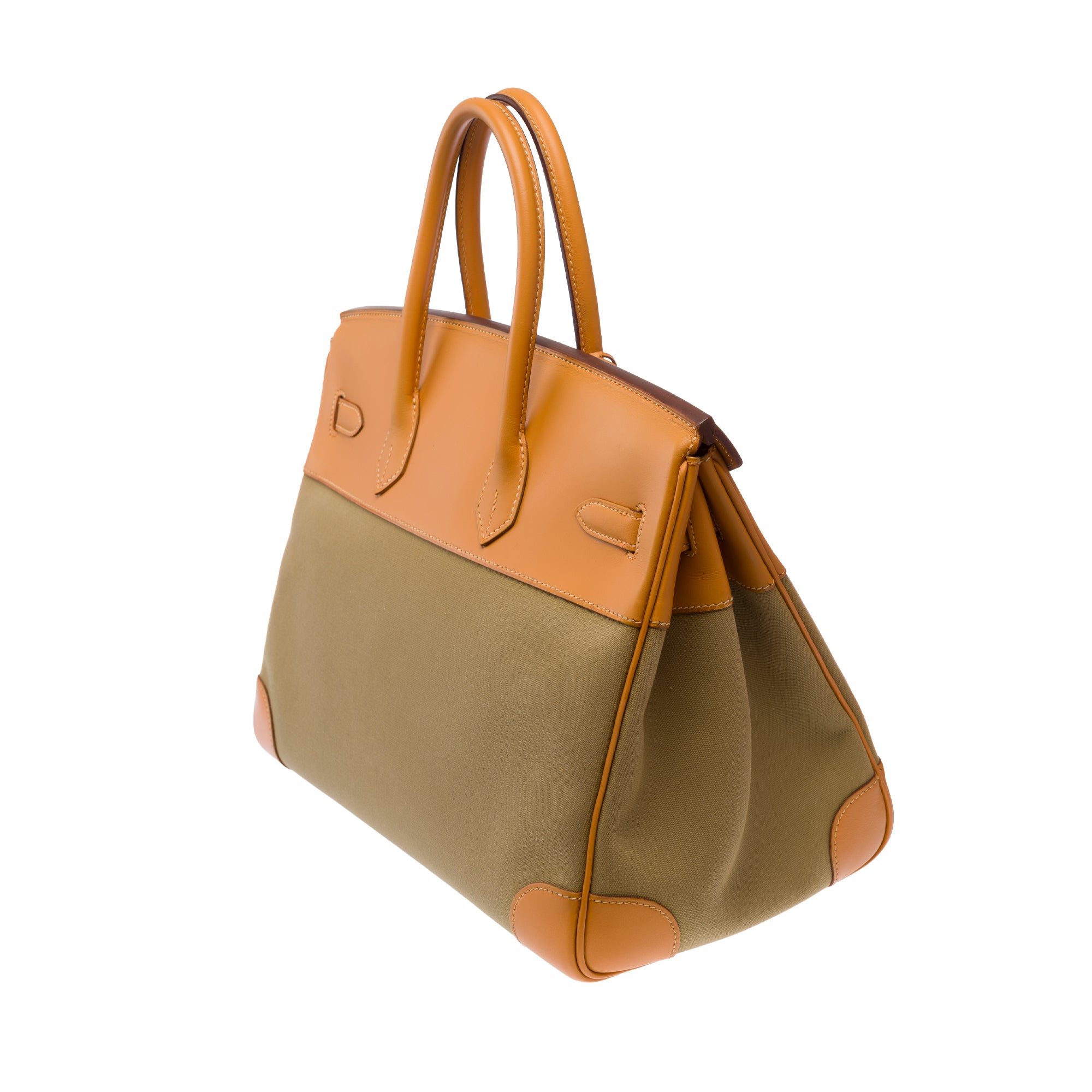 Sac HERMES Birkin 35 en Toile Vert - 103699