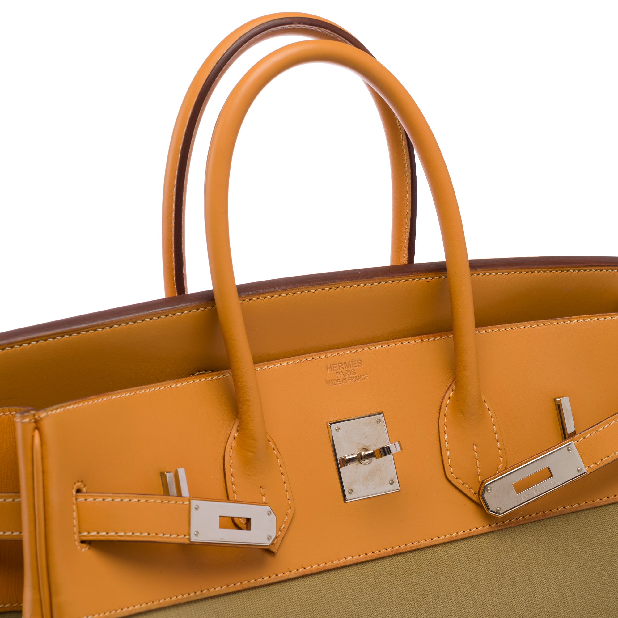 Sac HERMES Birkin 35 en Toile Vert - 103699