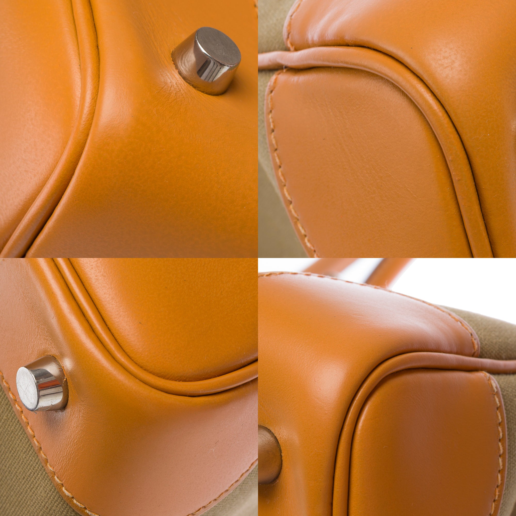 Sac HERMES Birkin 35 en Toile Vert - 103699