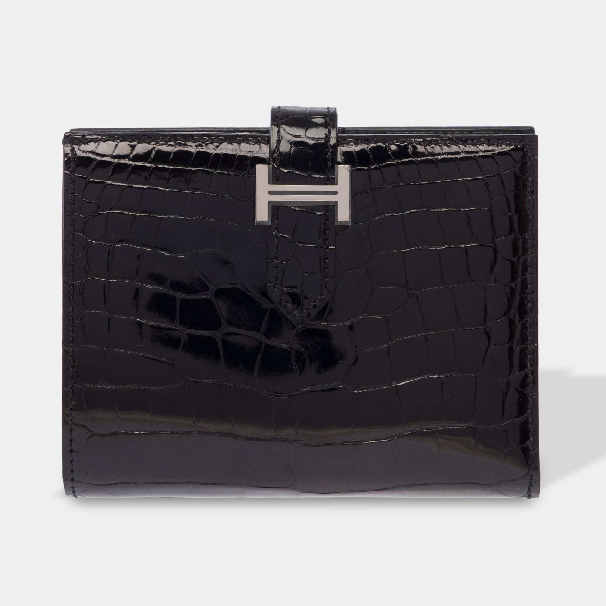 Accessoire HERMES Bearn en Cuirs exotiques Noir - 103690
