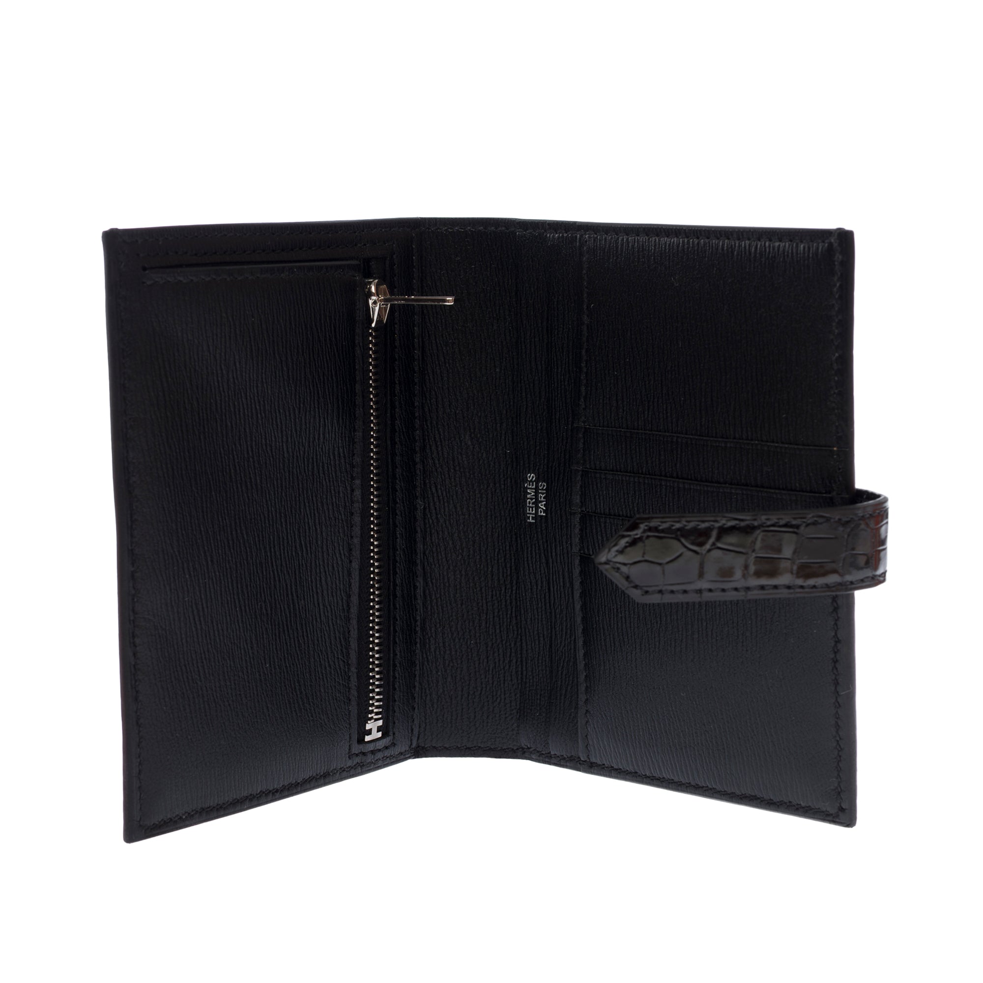 Accessoire HERMES Bearn en Cuirs exotiques Noir - 103690