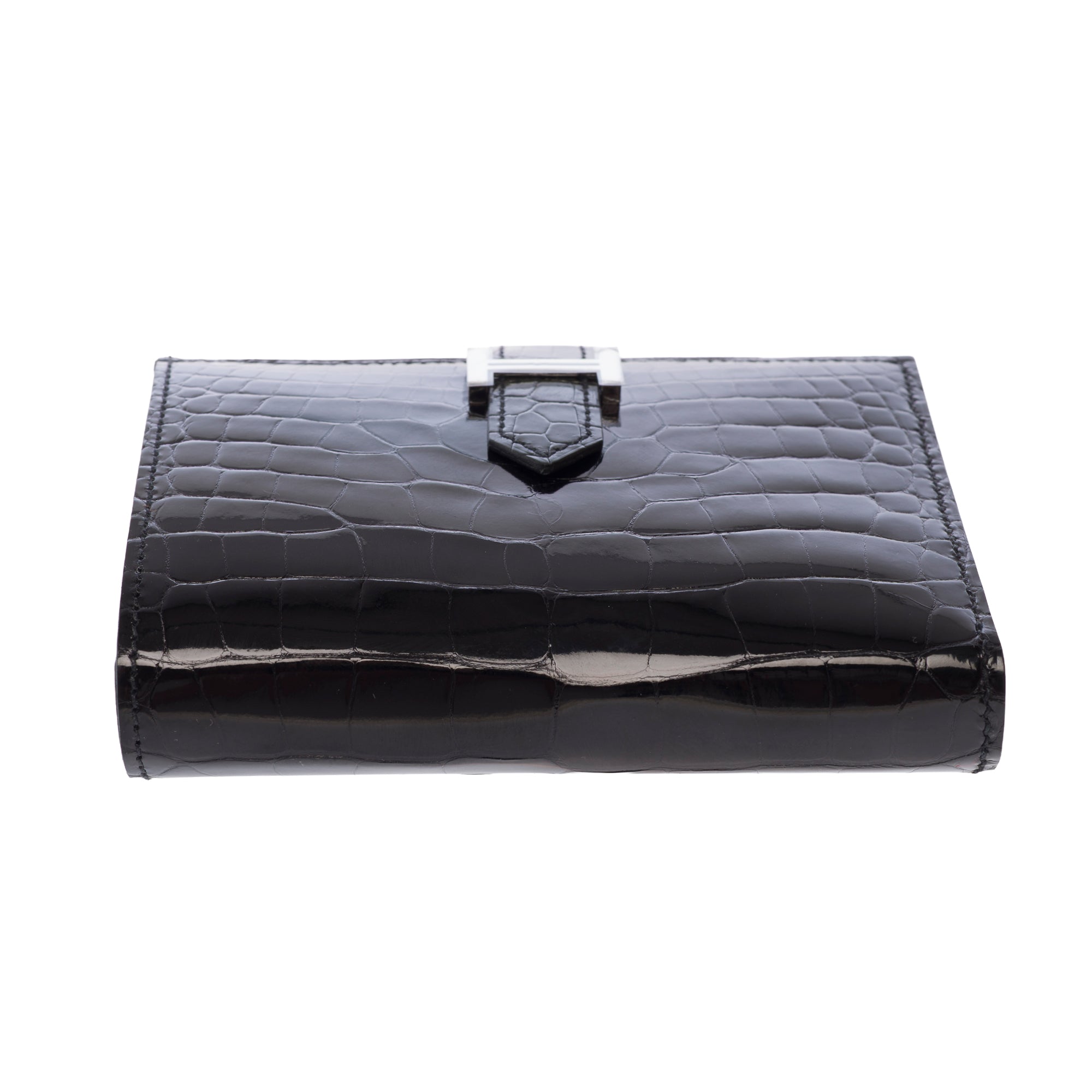 Accessoire HERMES Bearn en Cuirs exotiques Noir - 103690