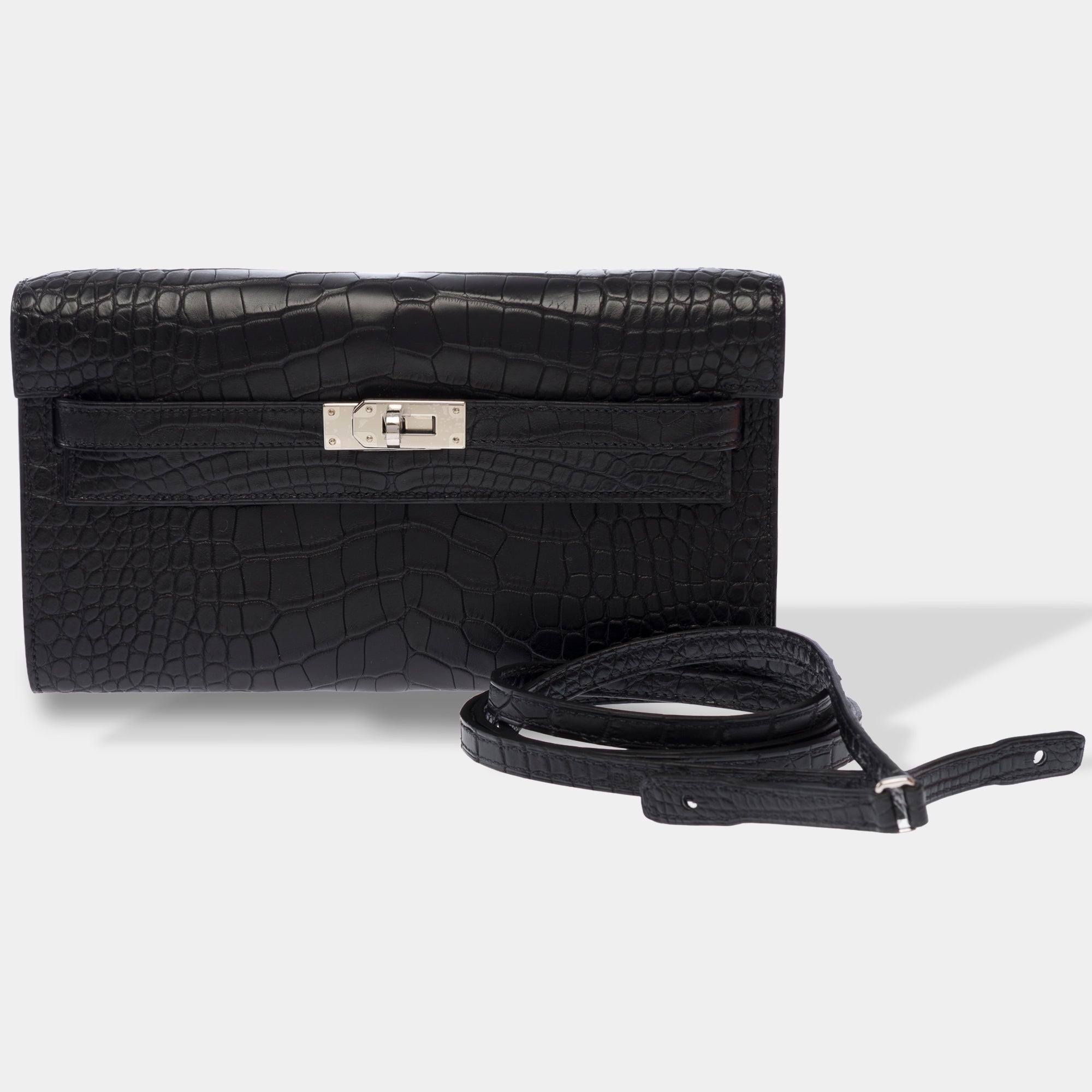 Sac HERMES Kelly to go en Cuirs exotiques Noir - 103689